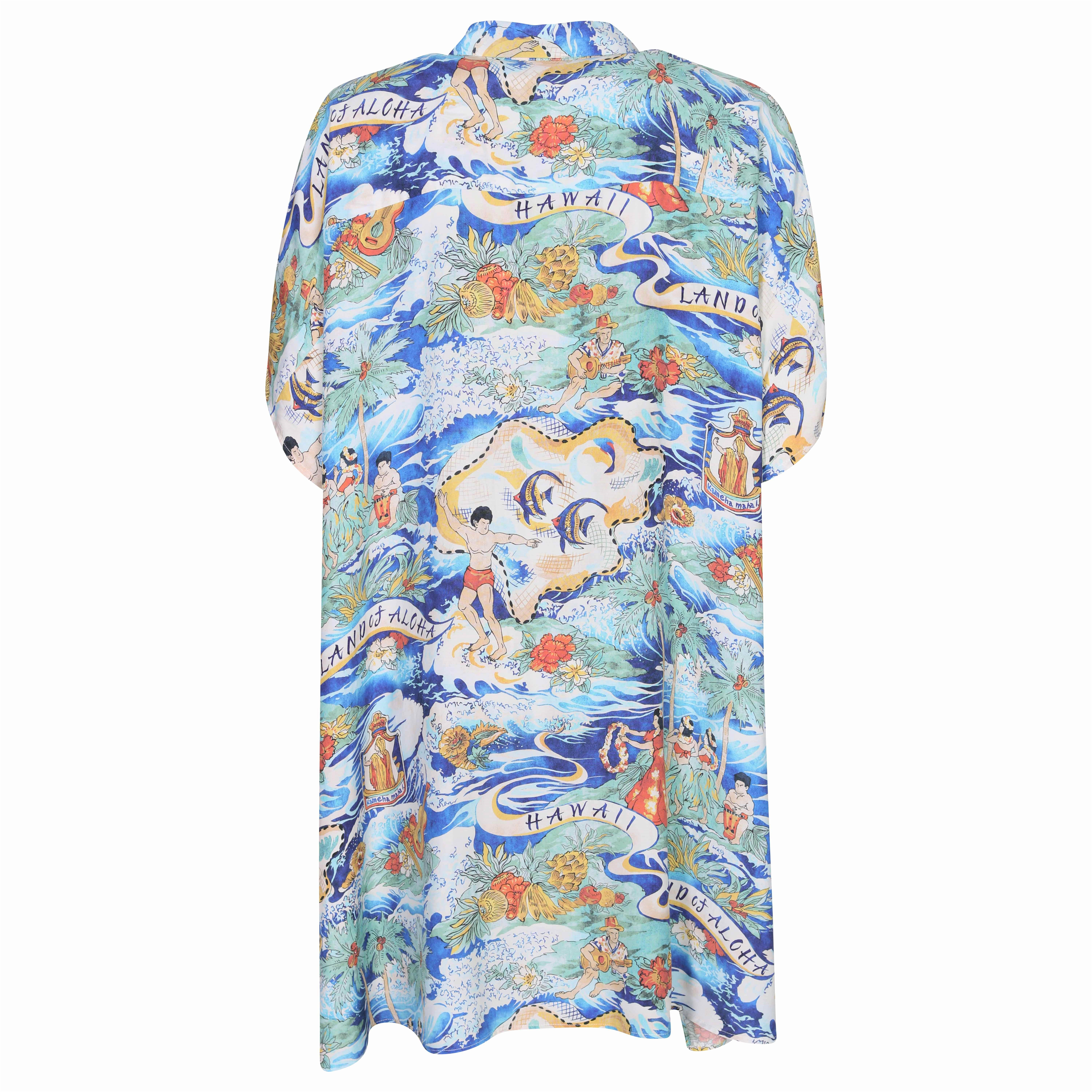 R13 Check Oversized Boxy Dress Hawaii Print