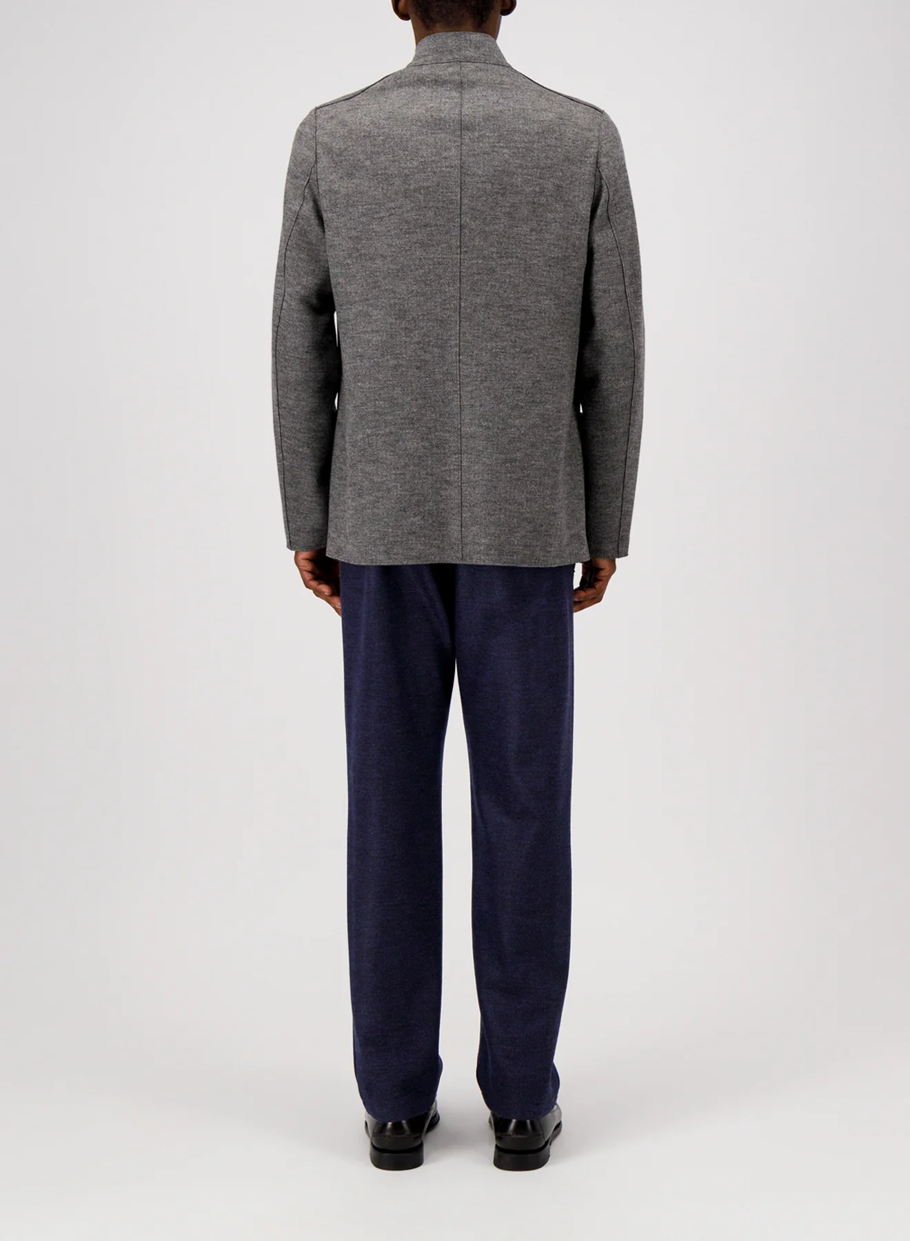 HARRIS WHARF Superfine Merino Jacket in Dark Grey Melange HARRIS WHARF Superfine Merino Jacket in Dark Grey Melange