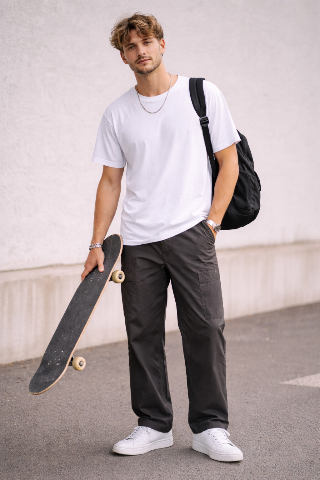 STONE ISLAND MARINA Loose Fit Pant in Dark Grey