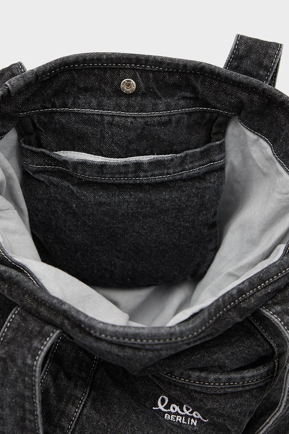 LALA BERLIN East West Tote Bag in Washed Black