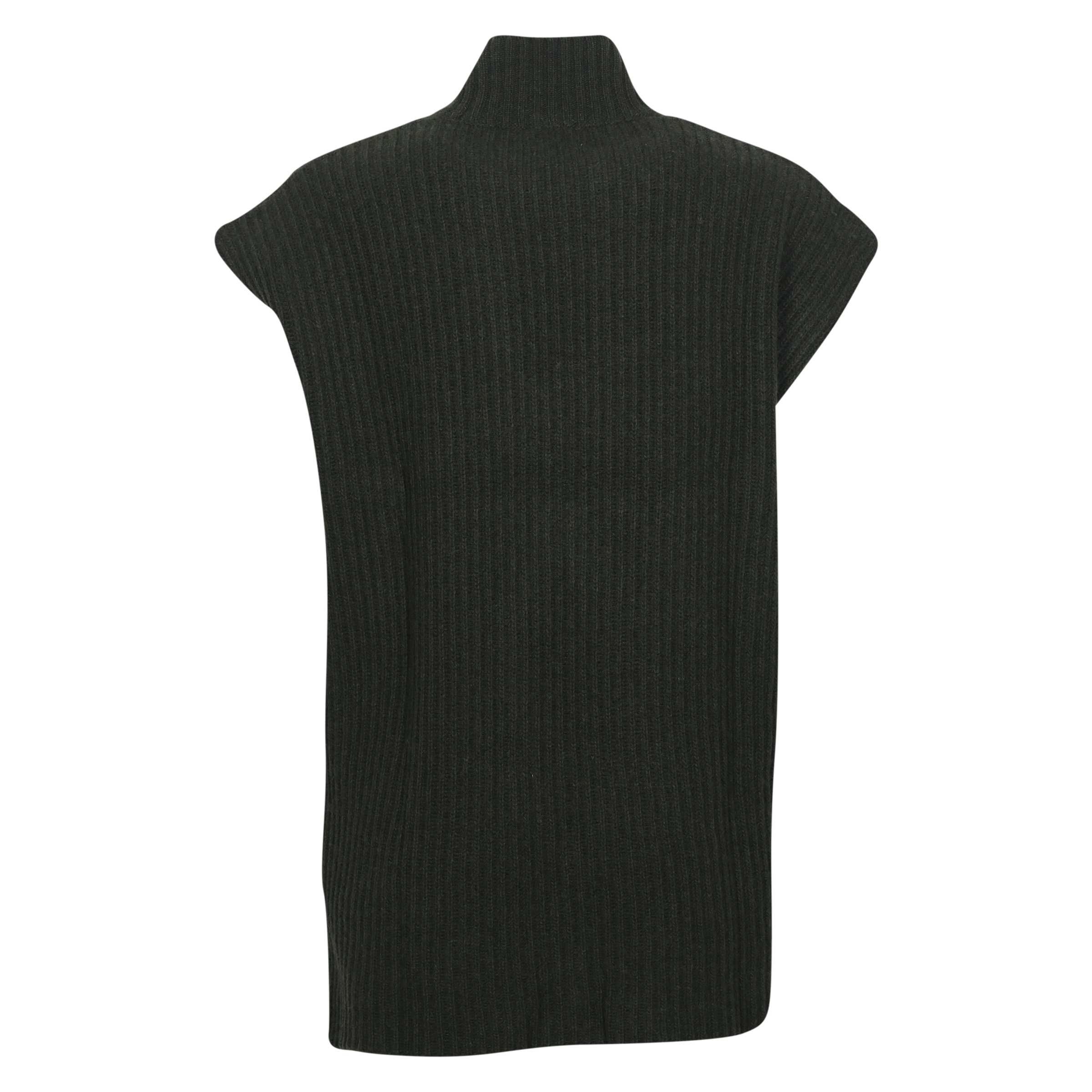 Ganni Recycled Wool Vest in Dark Green
