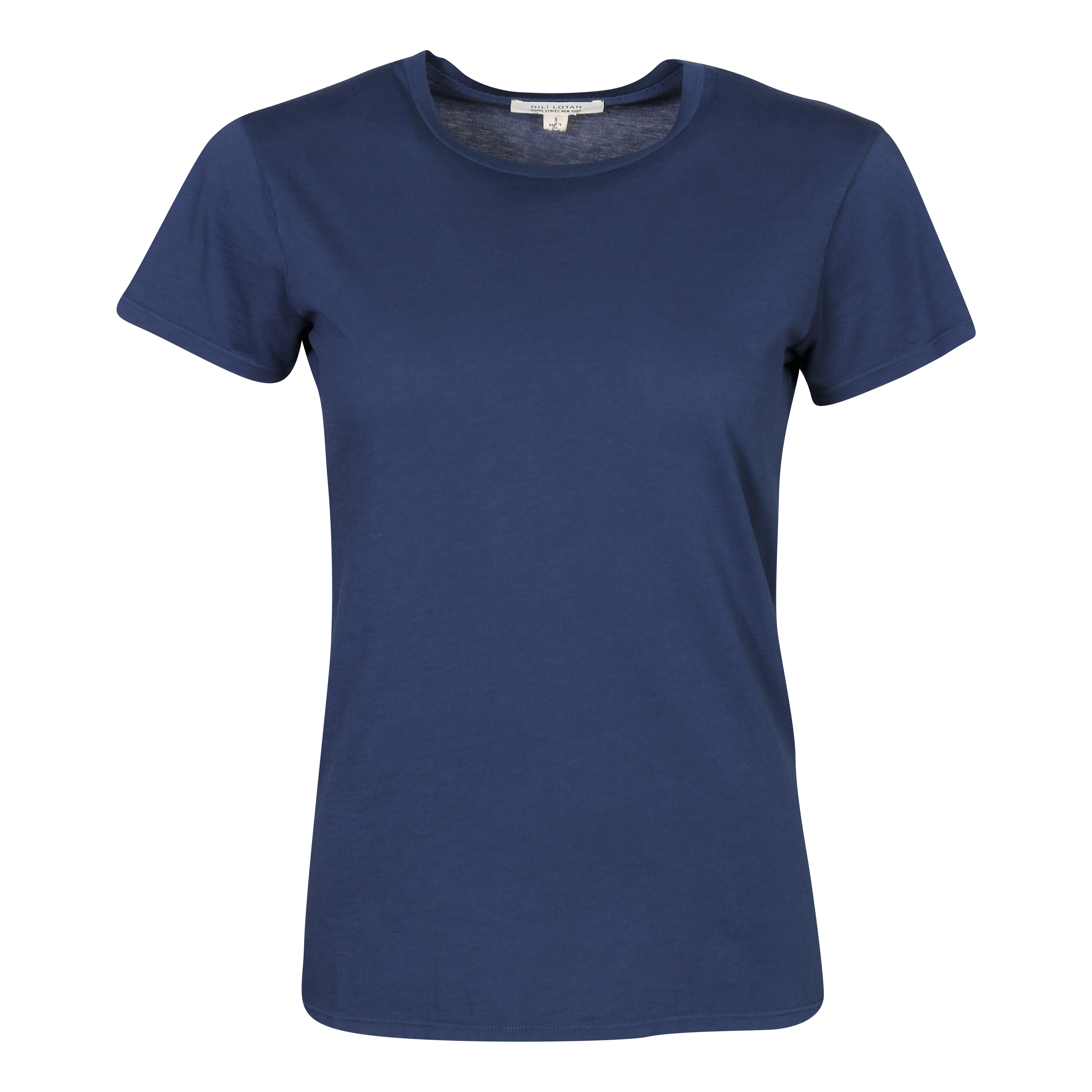 Nili Lotan Lana Crewneck T-Shirt in Marine Blue