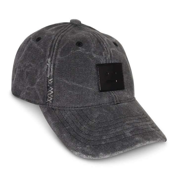 ACNE STUDIOS Face Vintage Baseball Cap in Carbon Grey