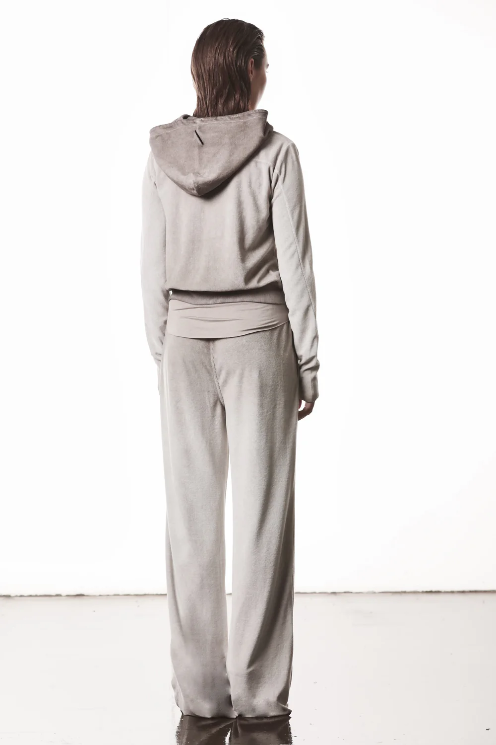 THOM KROM Terry Zip Hoodie in Cold Dye Stone