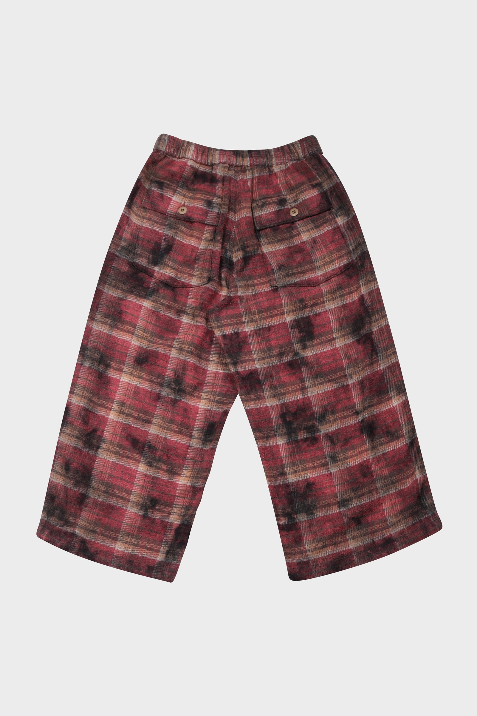 R13 Cropped Wide Leg Utility Pant in Overdyed Purple Plaid