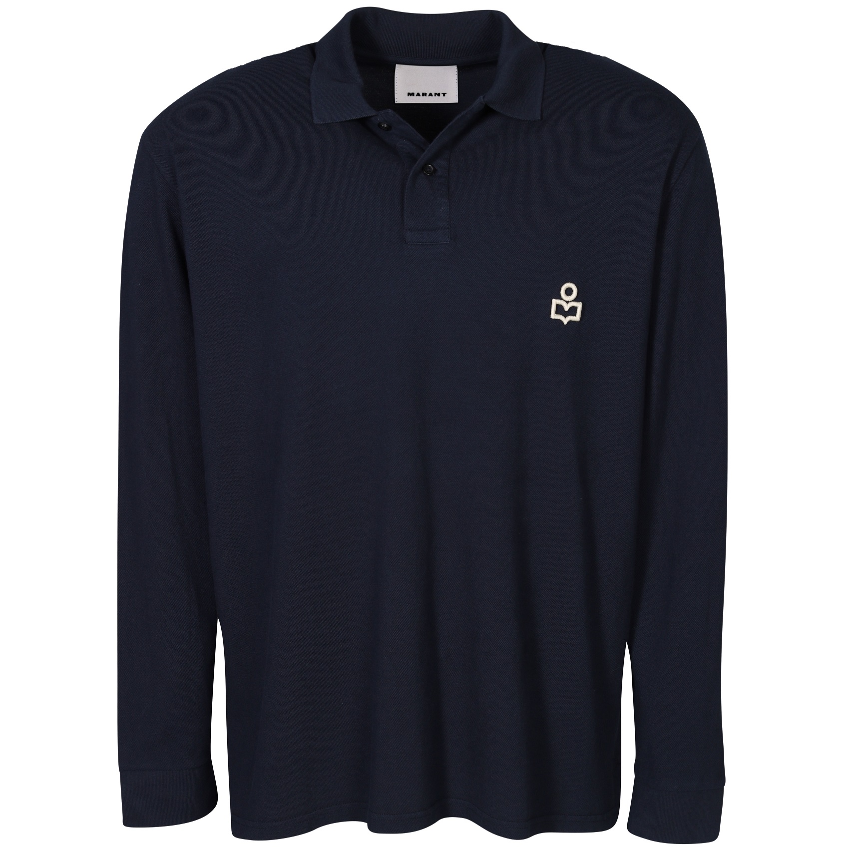 ISABEL MARANT Anafikolo Longsleeve Polo Shirt in Faded Night/Ecru ISABEL MARANT Anafikolo Longsleeve Polo Shirt in Faded Night/Ecru