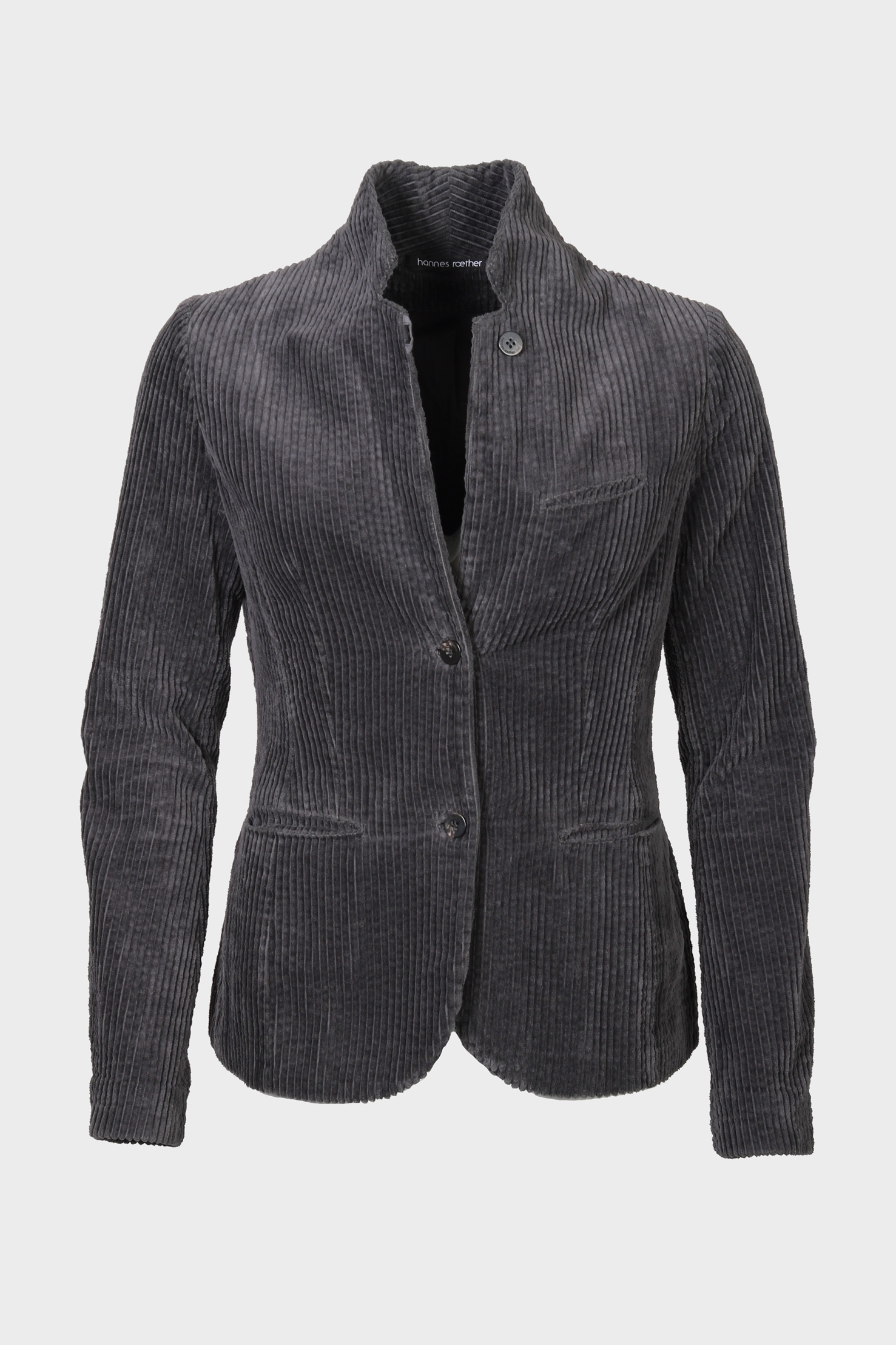 HANNES ROETHER Corduroy Jacket in Dark Grey