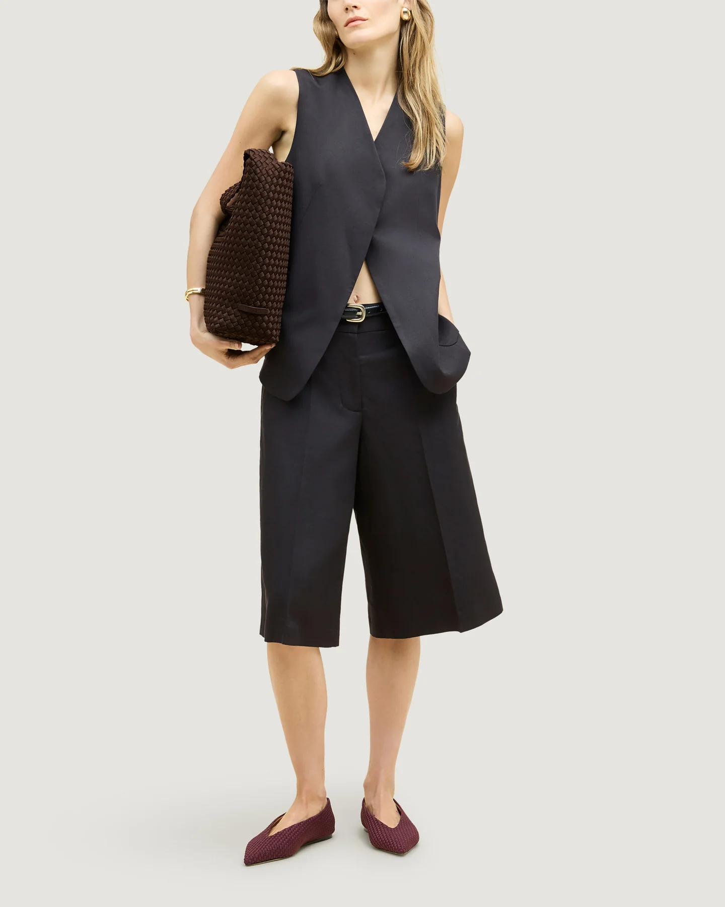 NAGHEDI Handwoven Medium Nomad Hobo Bag in Chocolate