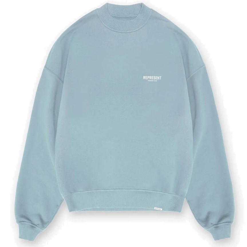 REPRESENT Owners Club Sweater in Powder Blue XXL