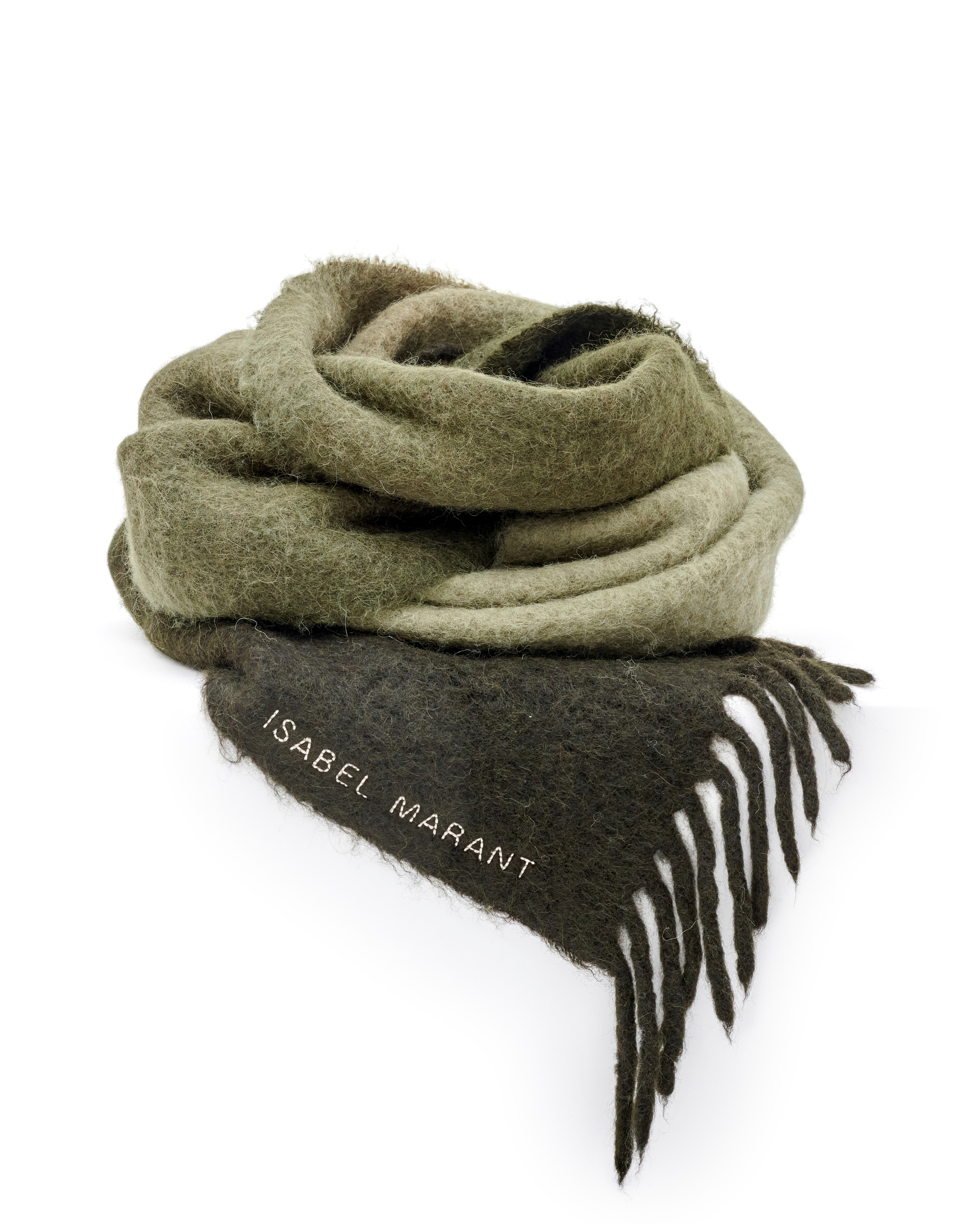 Unisex Isabel Marant Firna Scarf in Khaki/Olive