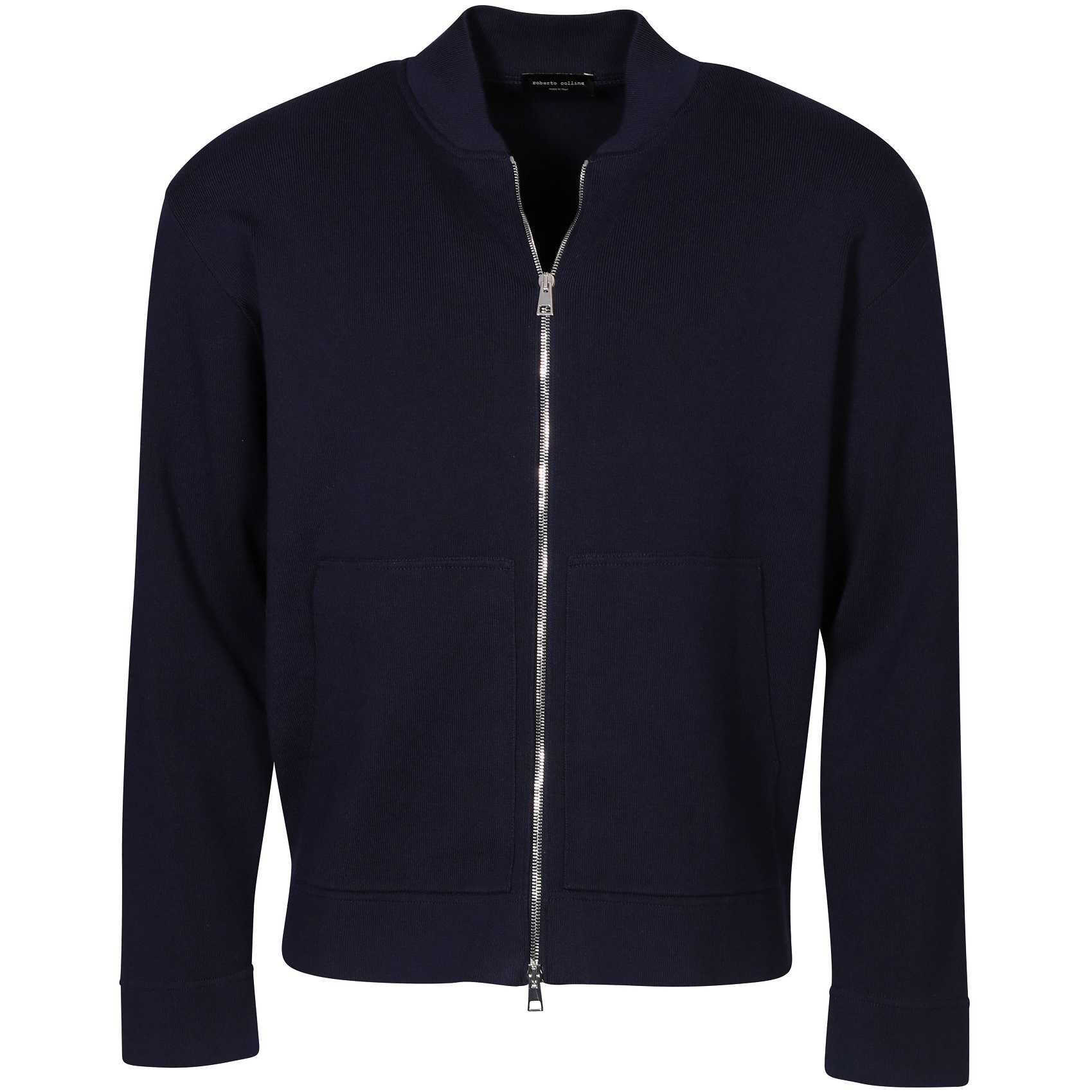 ROBERTO COLLINA Knit Bomber in Navy 54