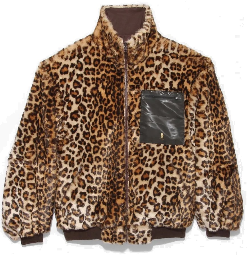 R13 Reversible Zip Up Fake Fur Jacket