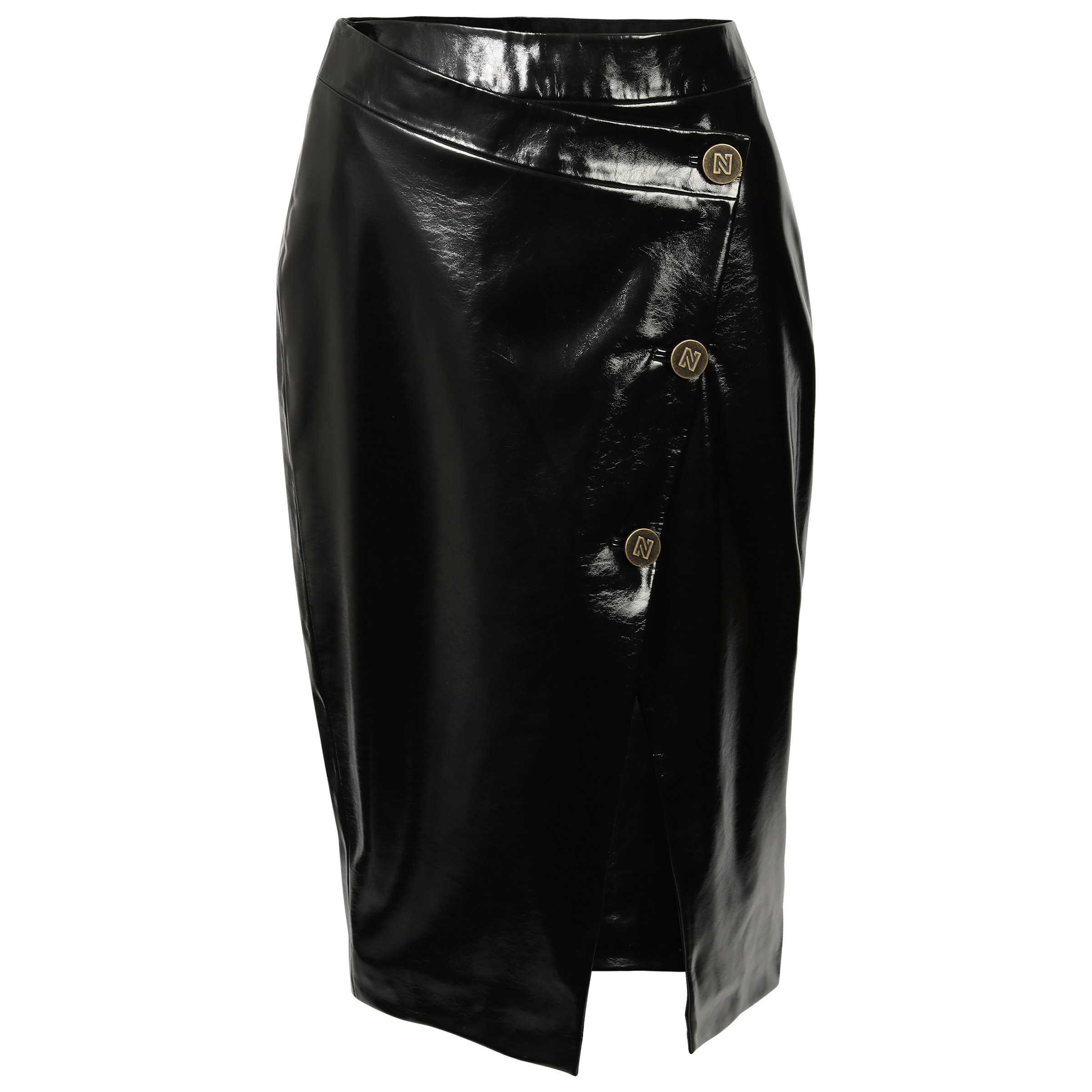 Nikkie Shiny Midi Skirt Maya Black