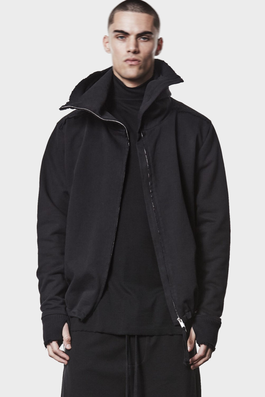 THOM KROM Oversize Zip Hoodie in Black