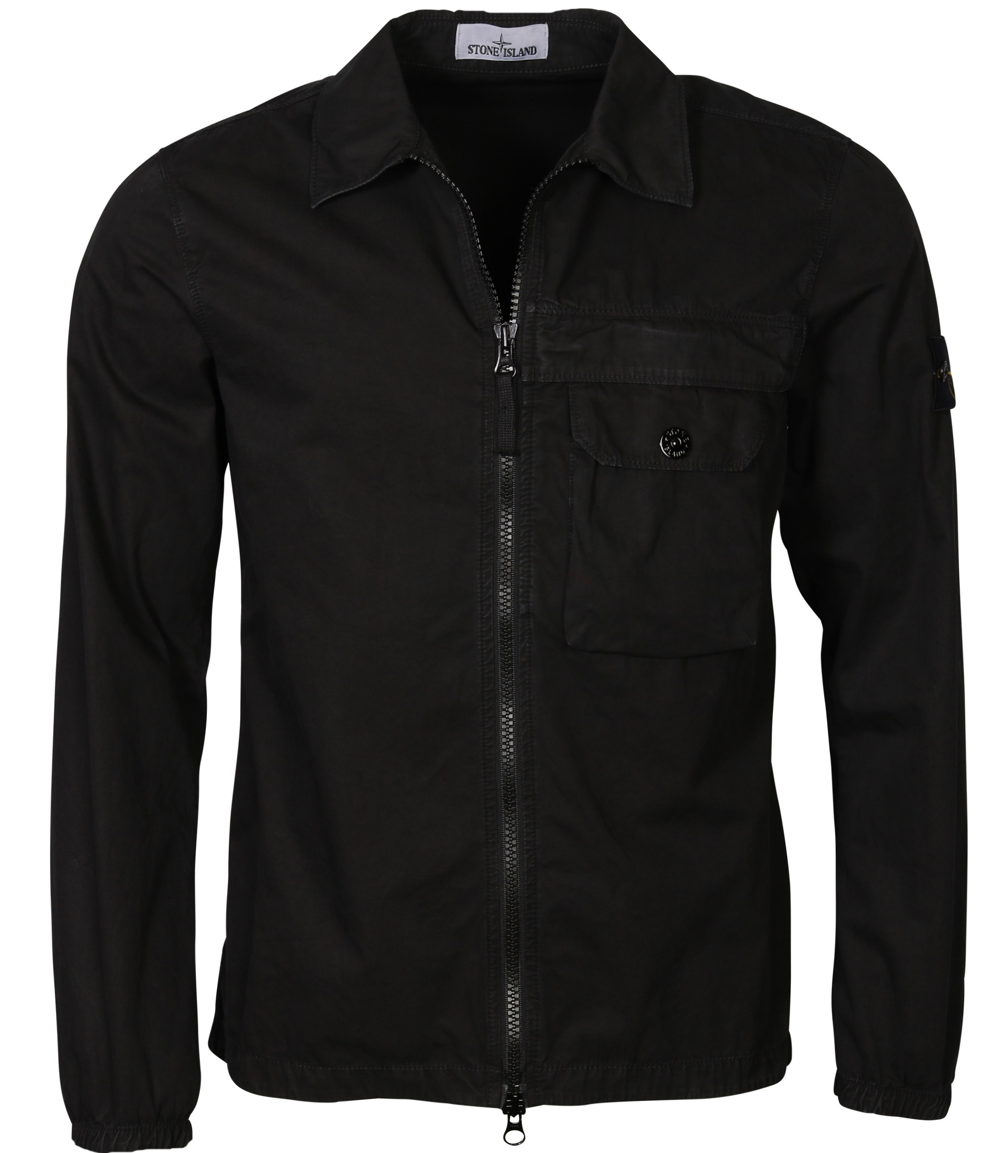 Stone Island Washed Cotton Overshirt Black