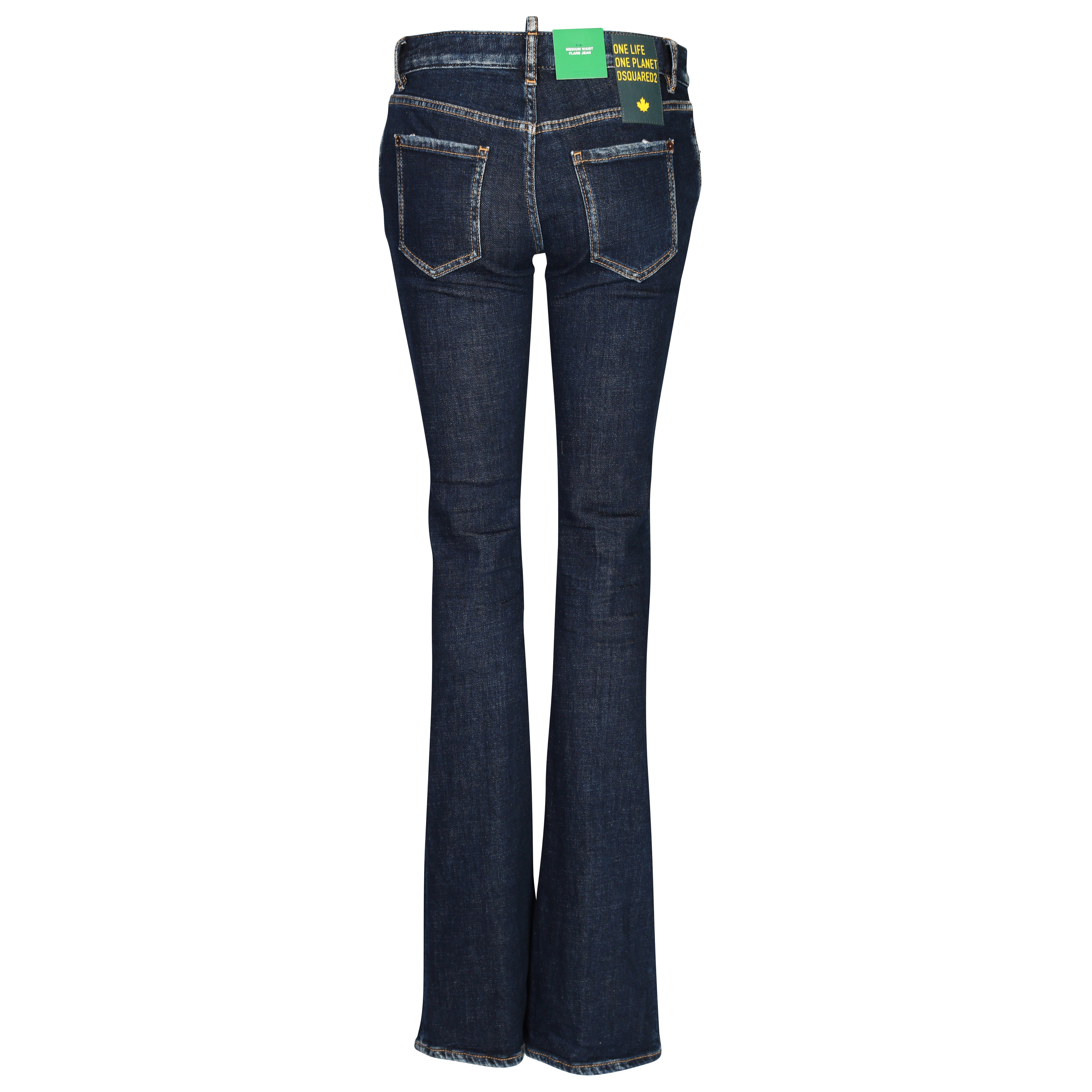DSQUARED2 Green Label Mid Waist Flare Jeans in Dark Blue IT 44 / DE 38
