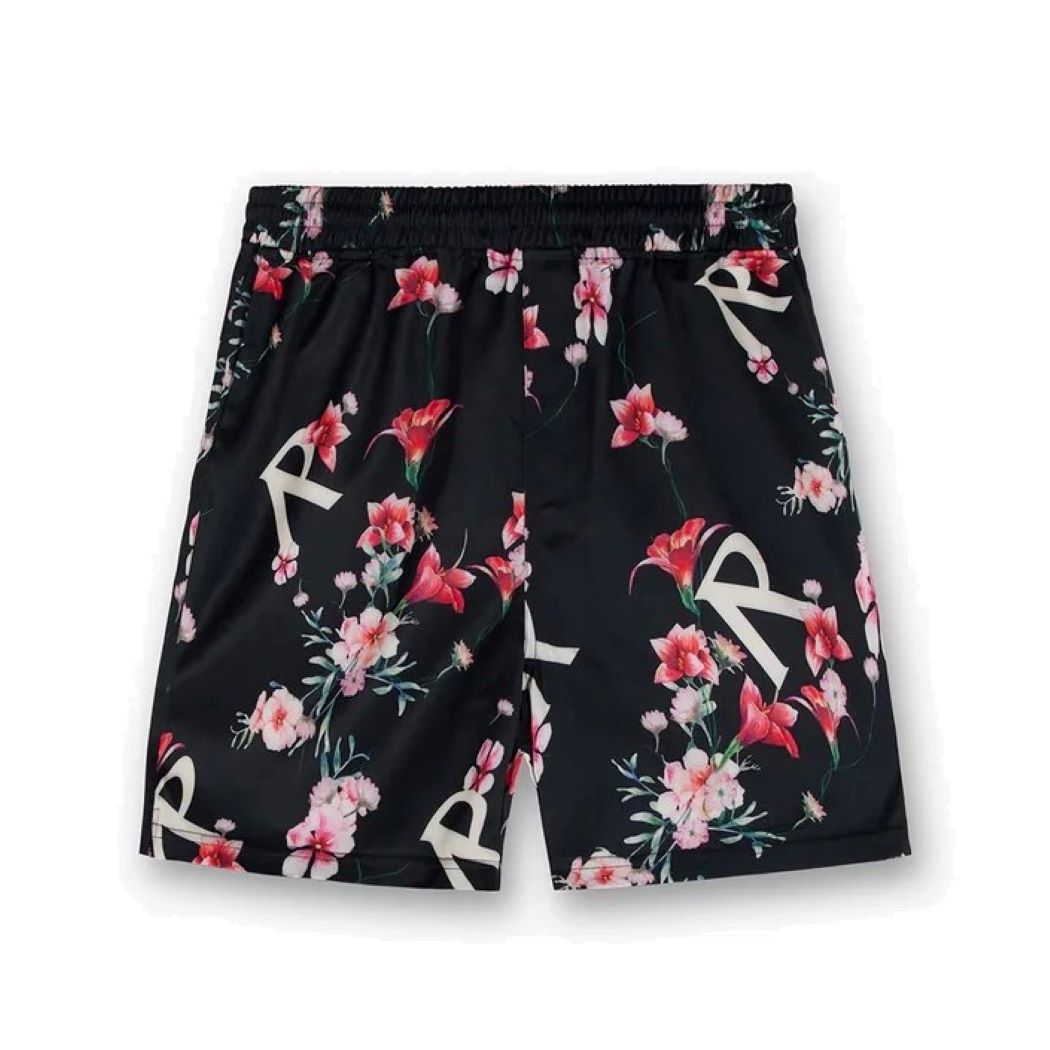 REPRESENT Floral Shorts in Black