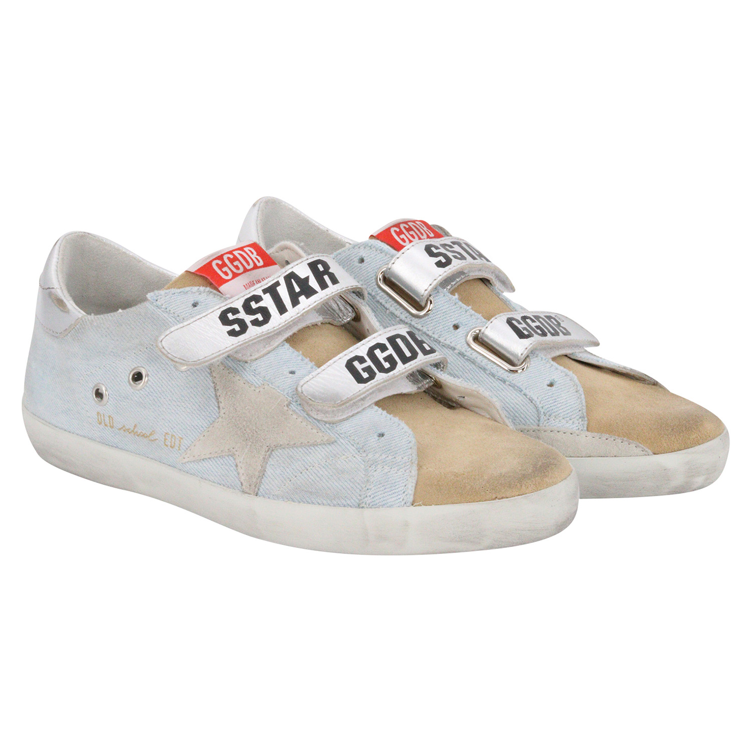 Golden Goose Sneaker Old School Denim Grey/Silver/Camel