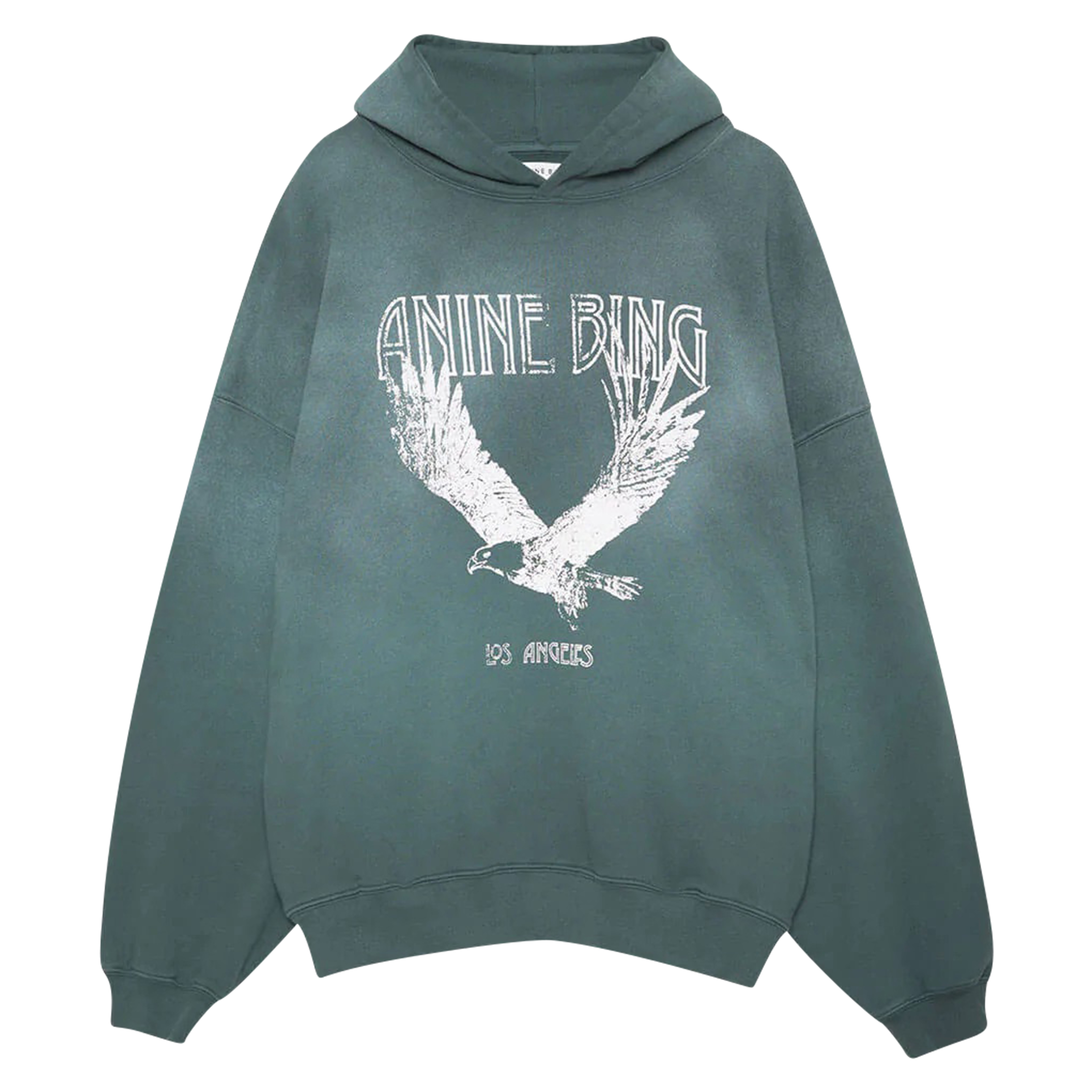 Anine Bing Ash Eagle Sweat Hoodie in Emerald Green S