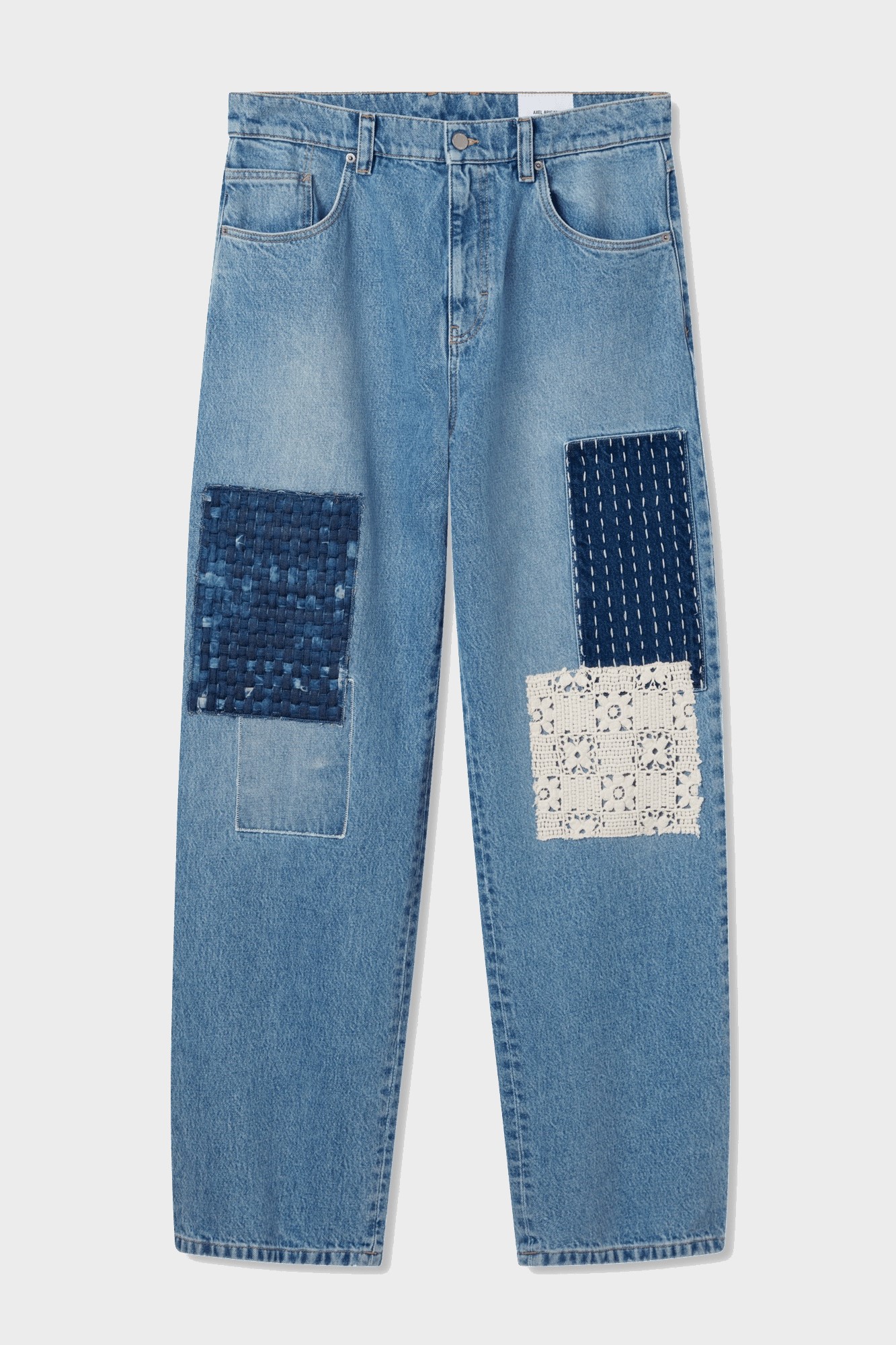 AXEL ARIGATO Patchwork Relaxed Jeans in Light Blue 30 AXEL ARIGATO Patchwork Relaxed Jeans in Light Blue 33