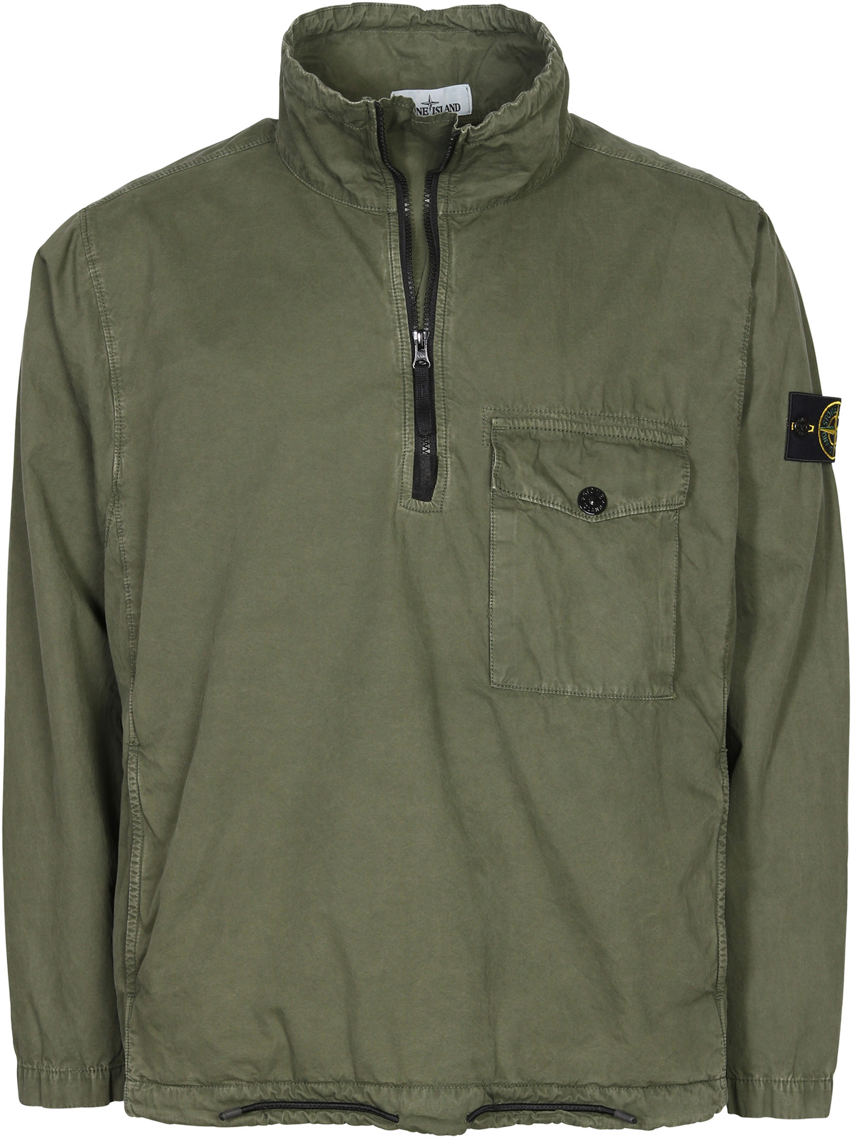 Stone Island Cotton Overshirt Olive Washed