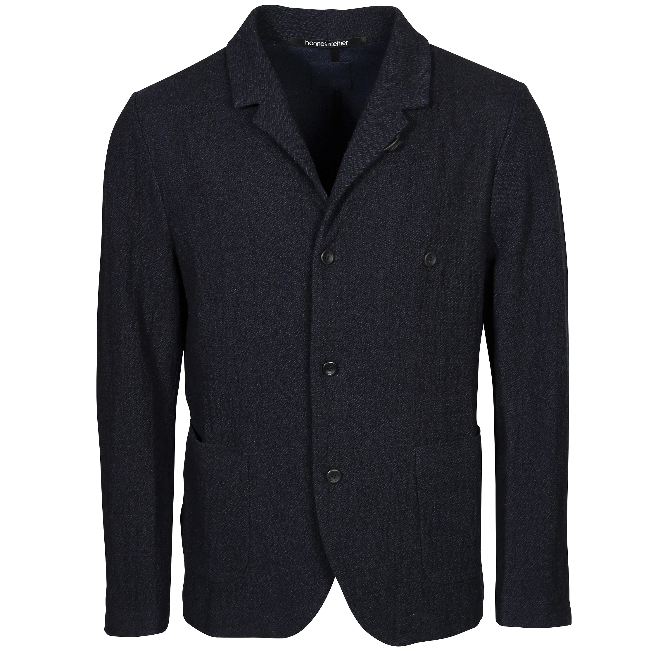 Hannes Roether Jacket in Black/Navy Melange