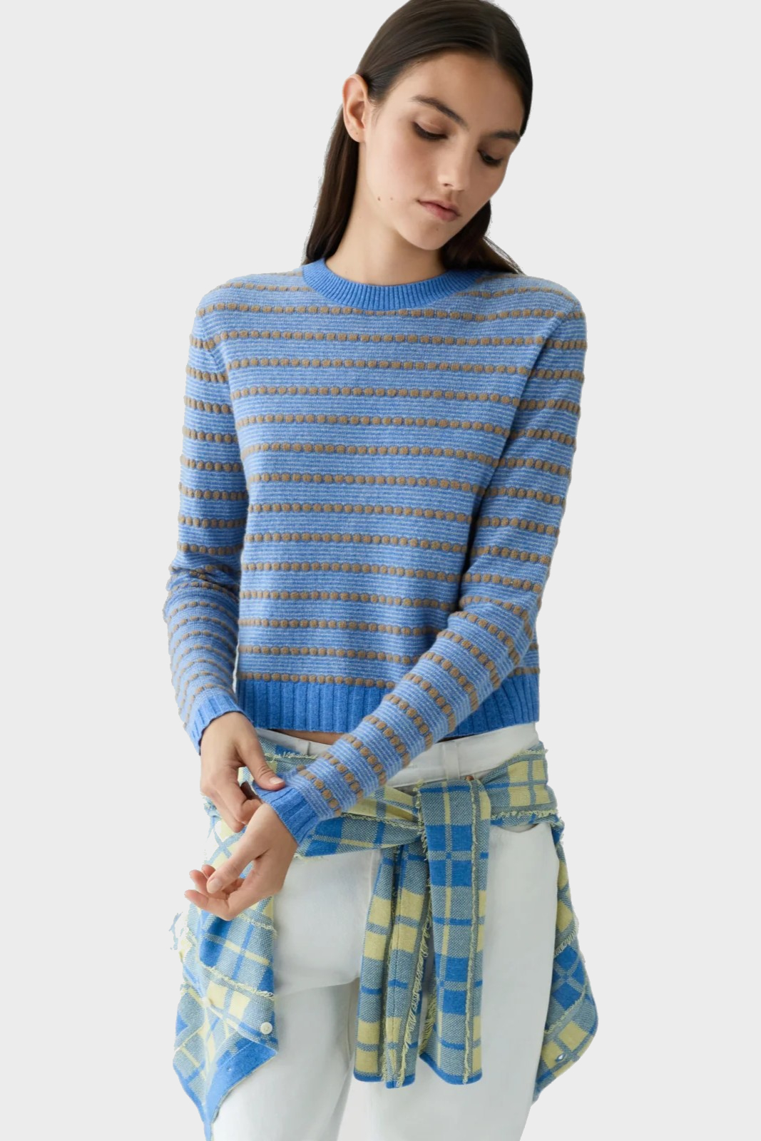 GUEST IN RESIDENCE Shrunken Crew Sweater Pebble Stripe