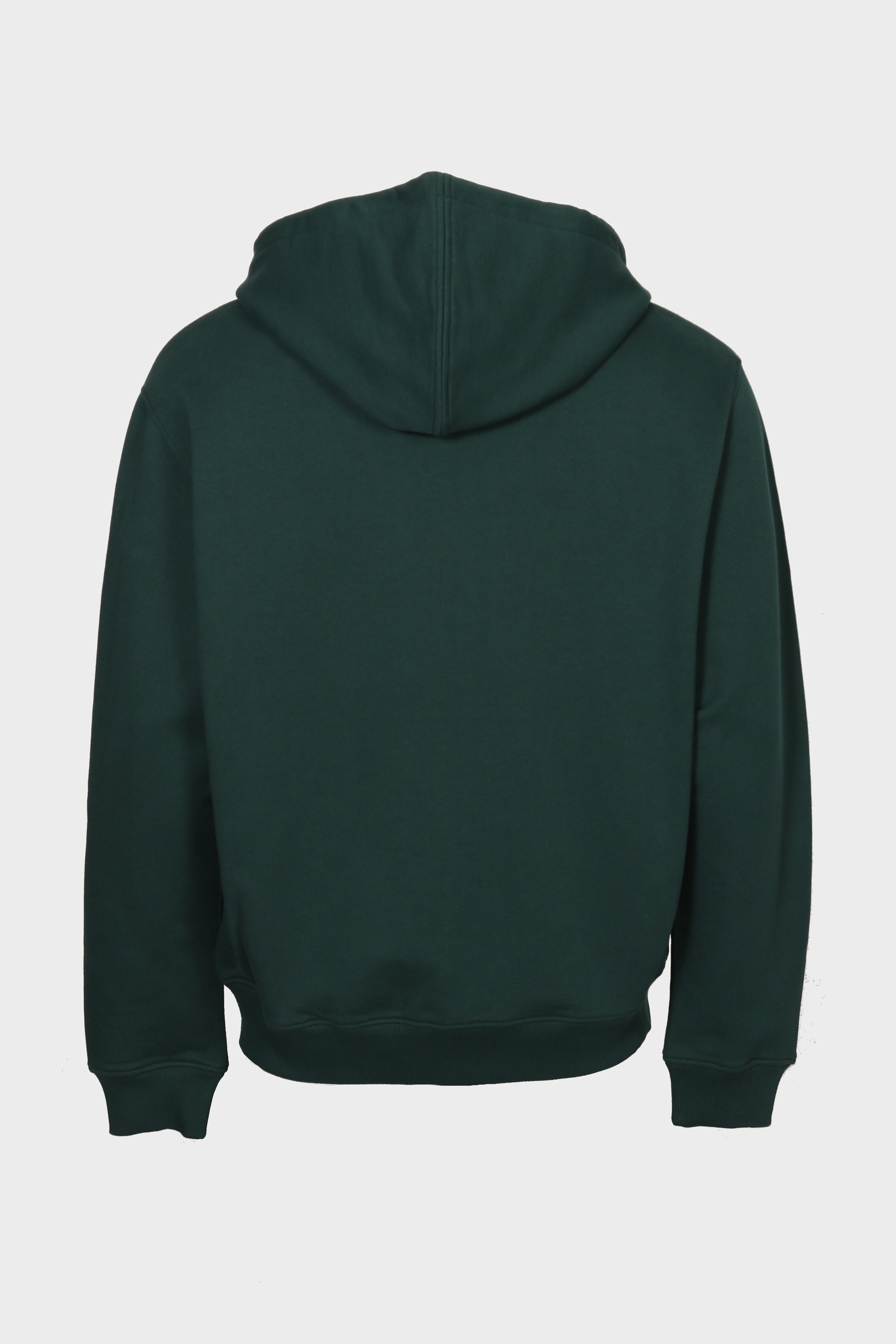 AMI PARIS de Coeur Zip Hoodie in Bottle Green / Black