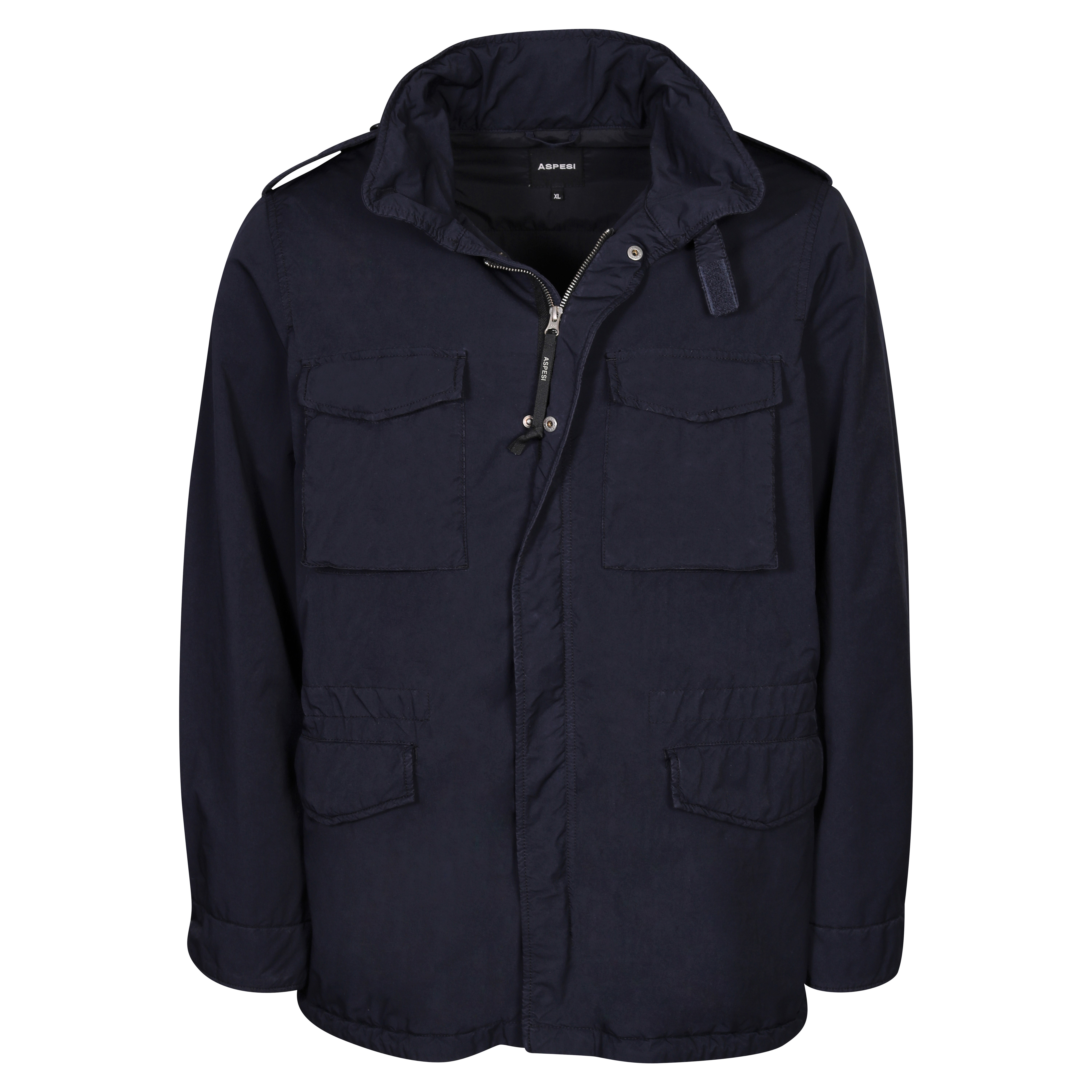 Aspesi Padded Nylon Field Jacket in Navy