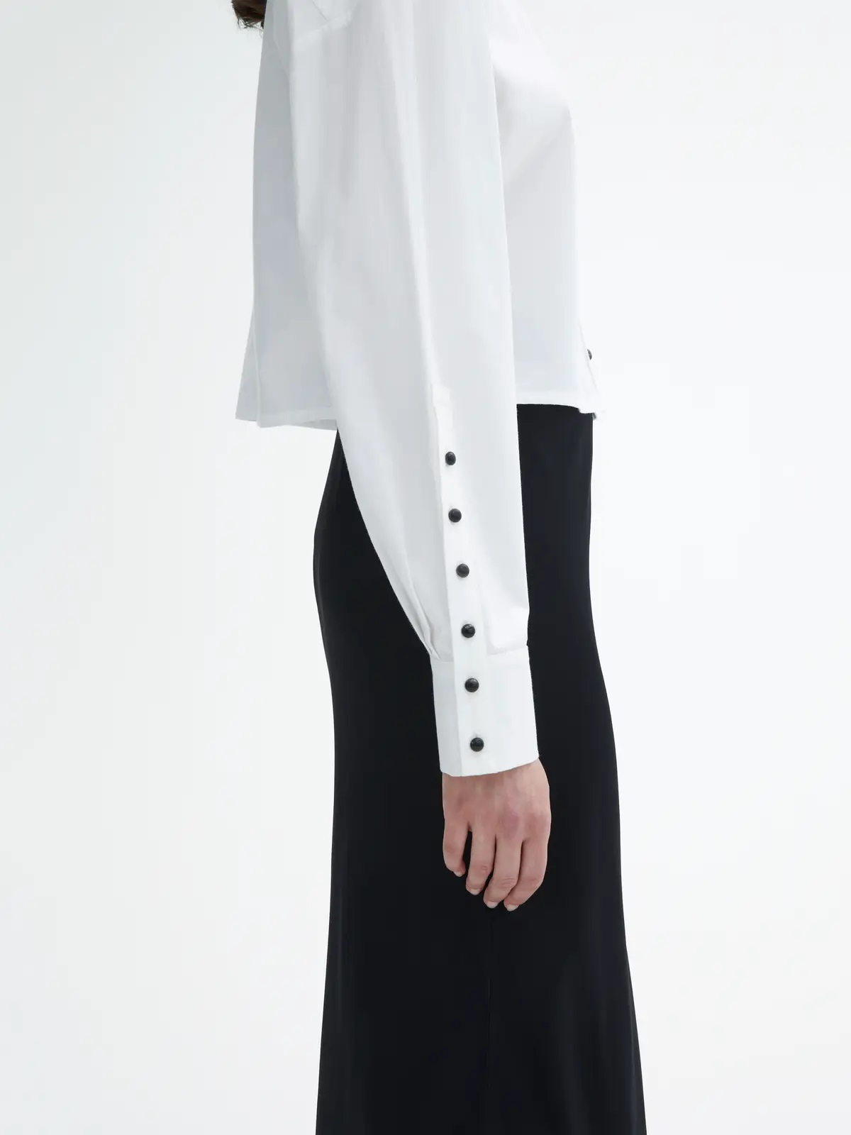 DAGMAR Cropped Cotton Shirt in White 34