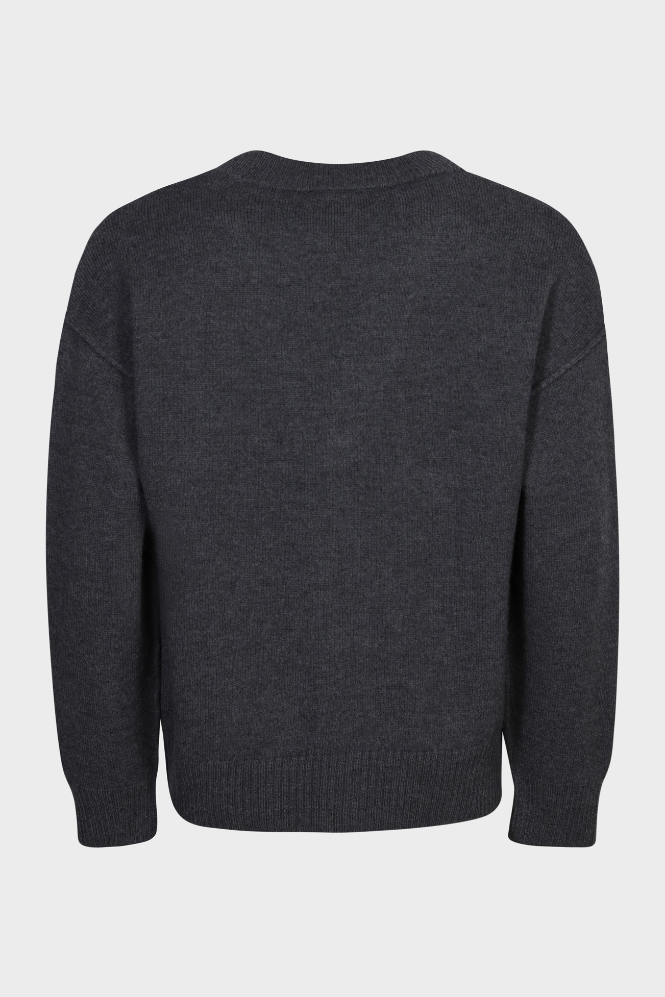 AMI PARIS de Coeur Knit Cardigan in Heather Grey/Black