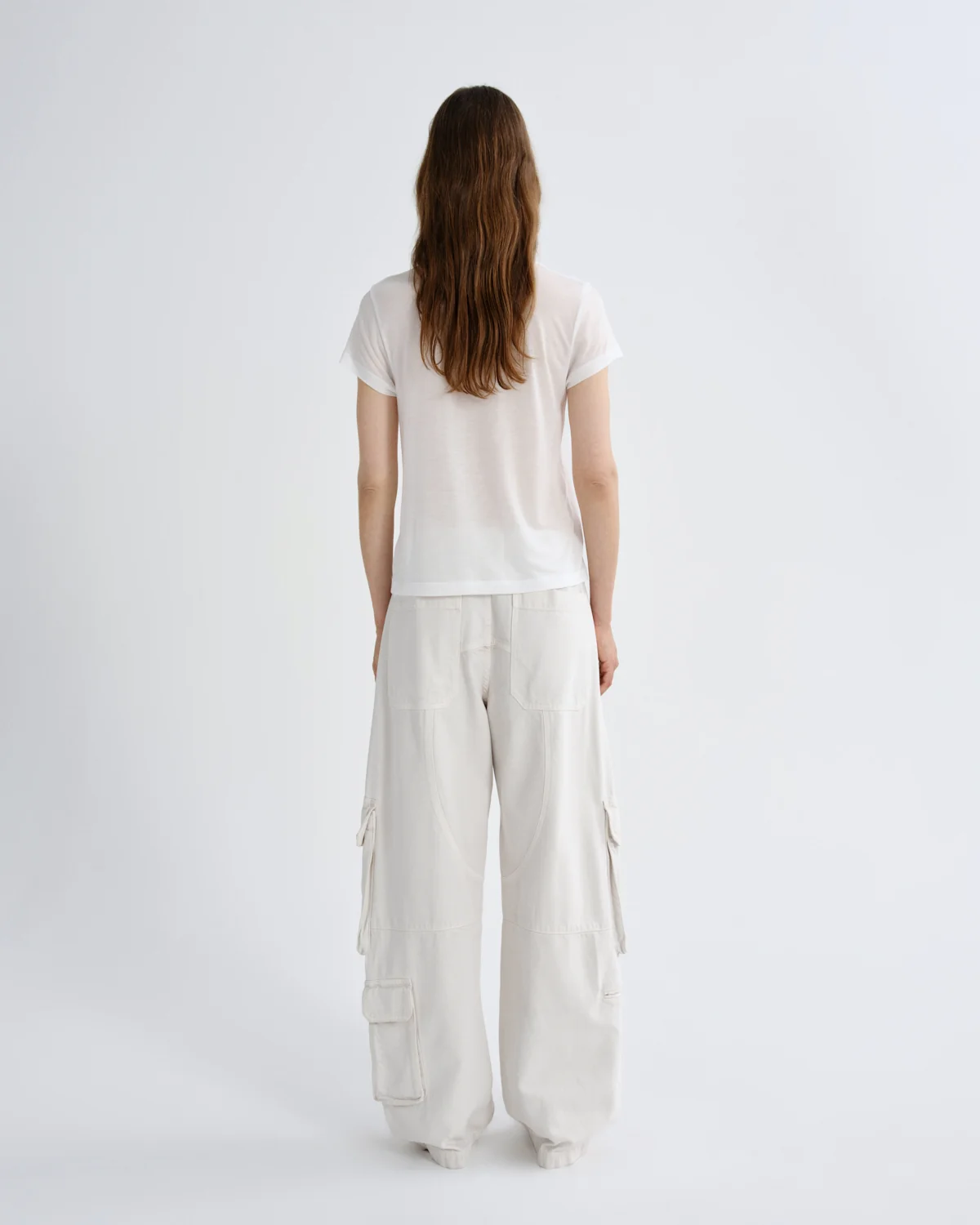 AGOLDE Adine Tencel Tee in Offwhite