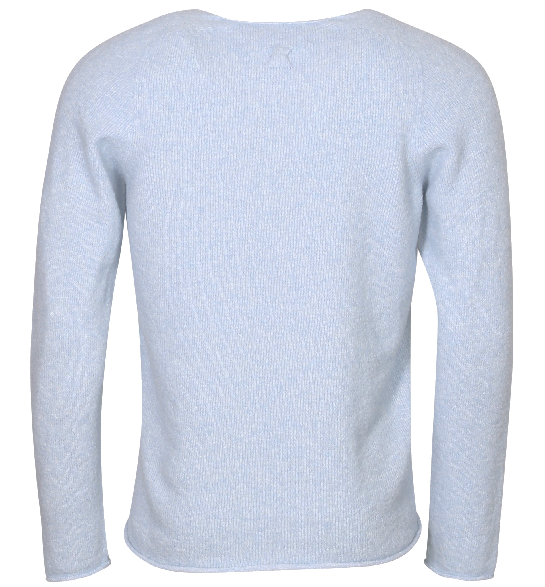 HANNES ROETHER Fluffy Knit Pullover in Light Blue/White