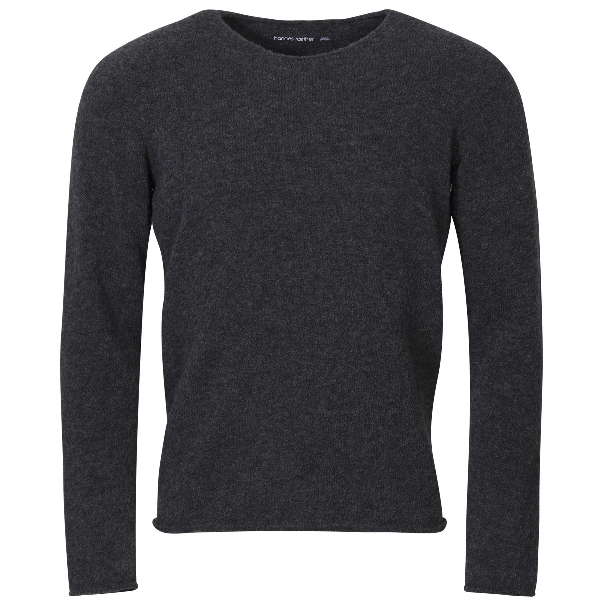 HANNES ROETHER Fluffy Knit Pullover in Dark Grey/Black
