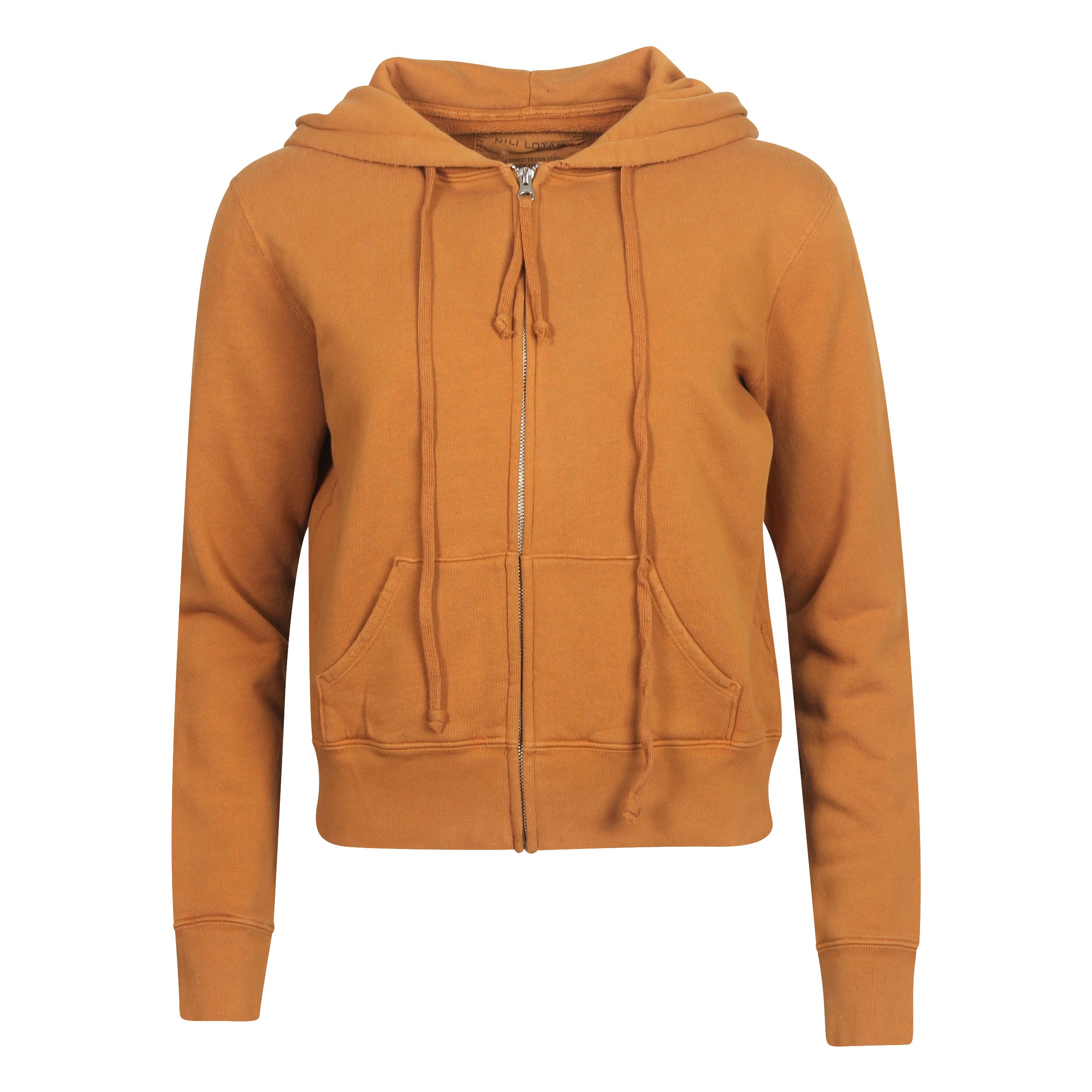 Nili Lotan Zip Hoodie Callie in Burnt Ochre