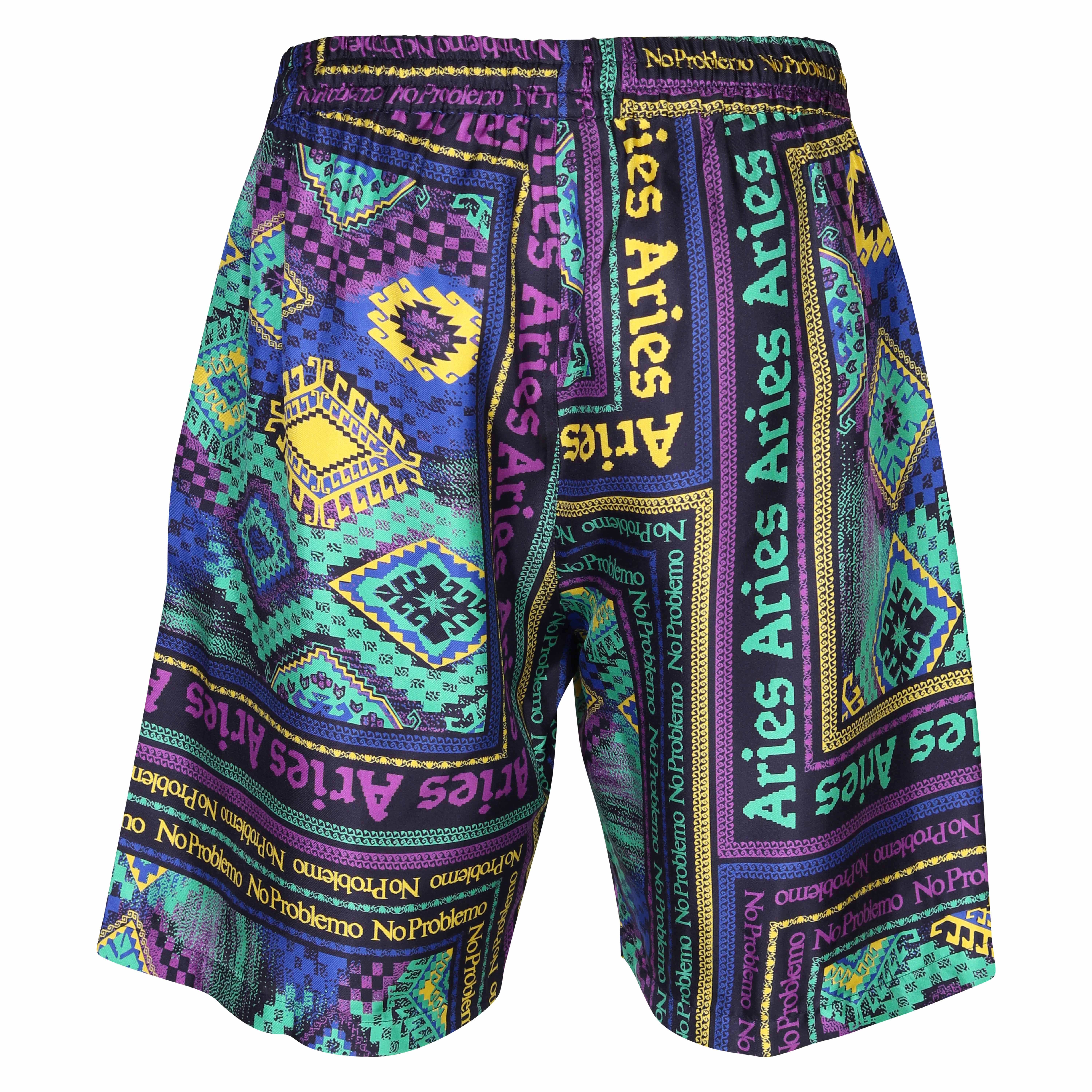 Unisex Aries Pleated Silk Short in Multicolor