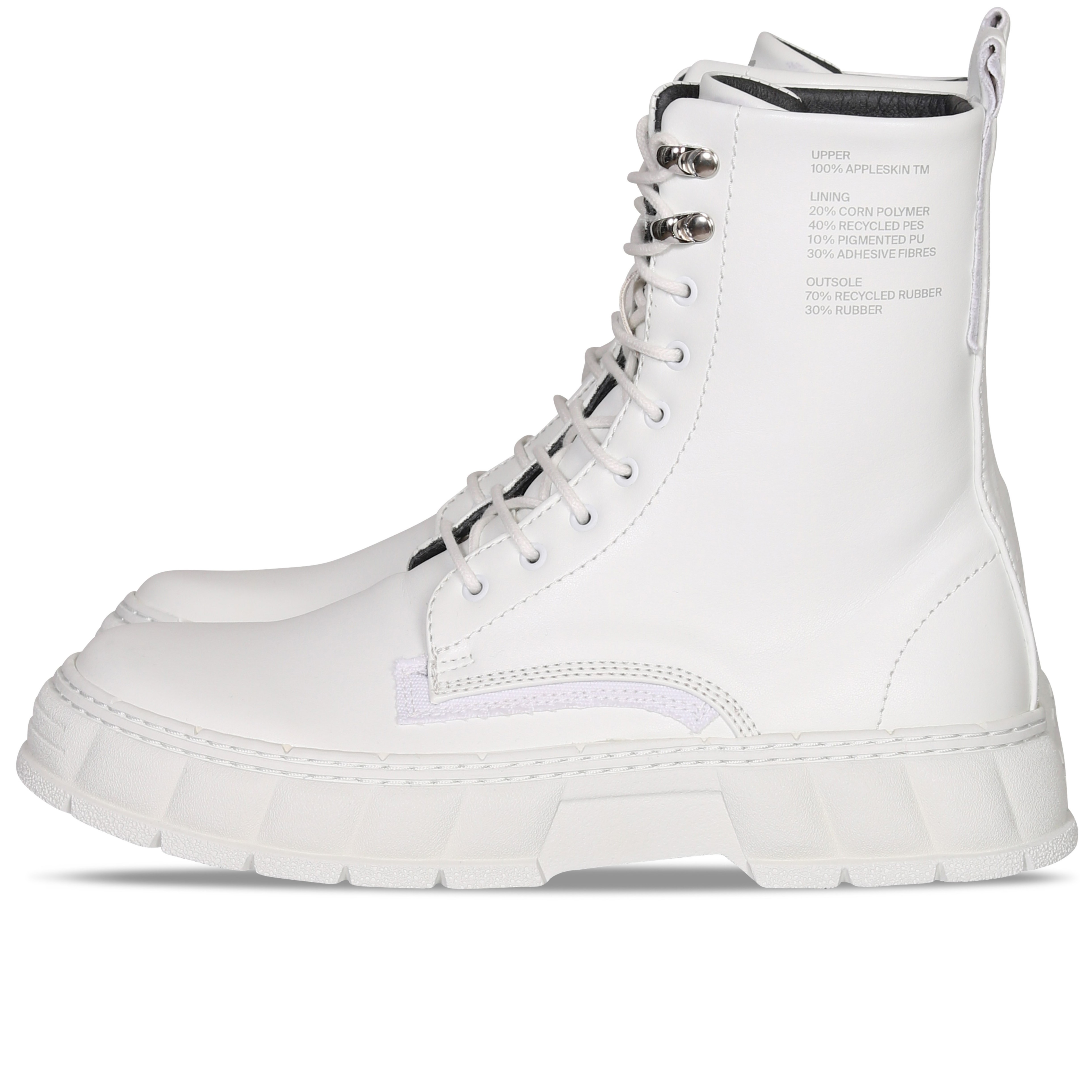 VIRÓN 1992 Vegan Combat Boots White Apple