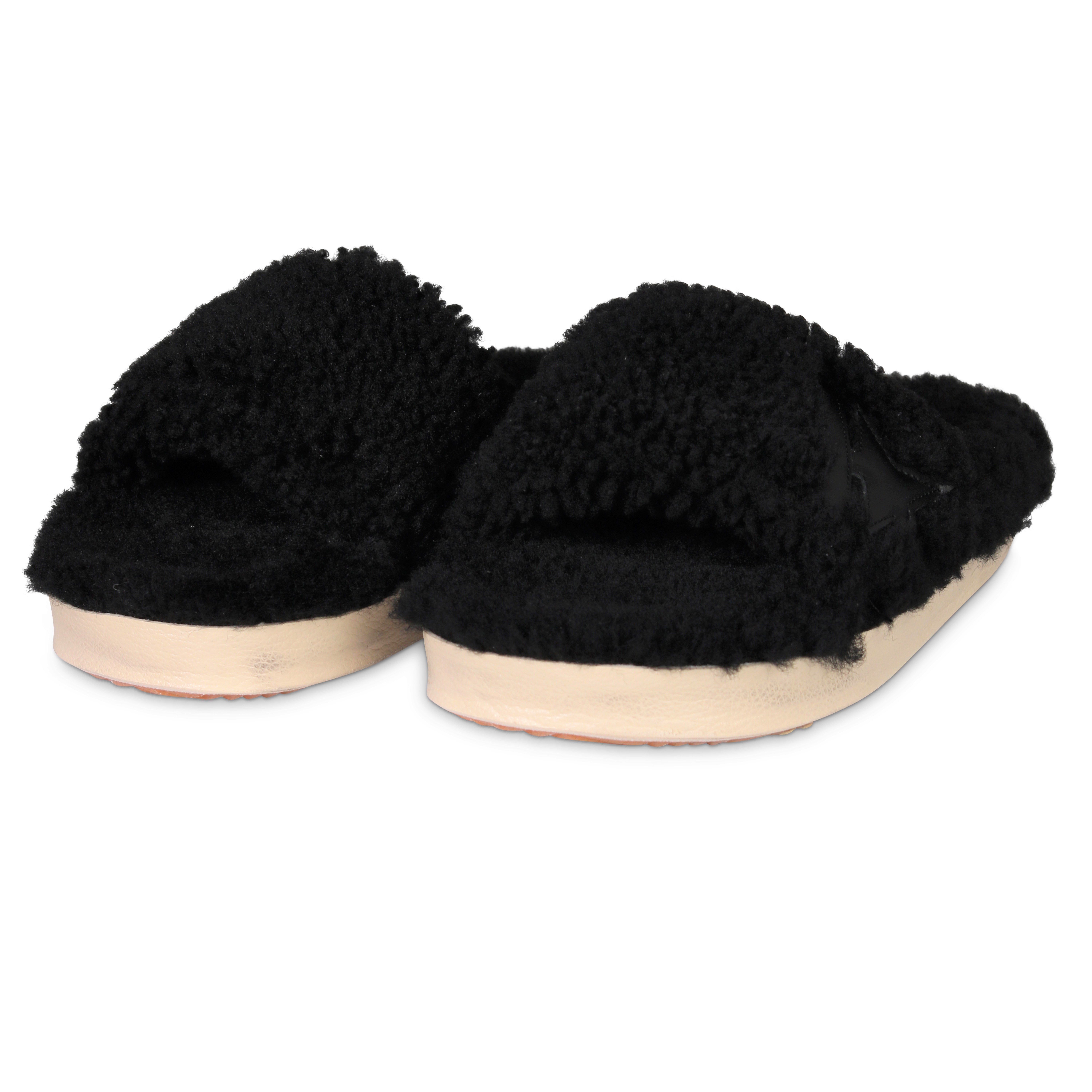 Golden Goose Slipper Poolstar Shearling Upper Black