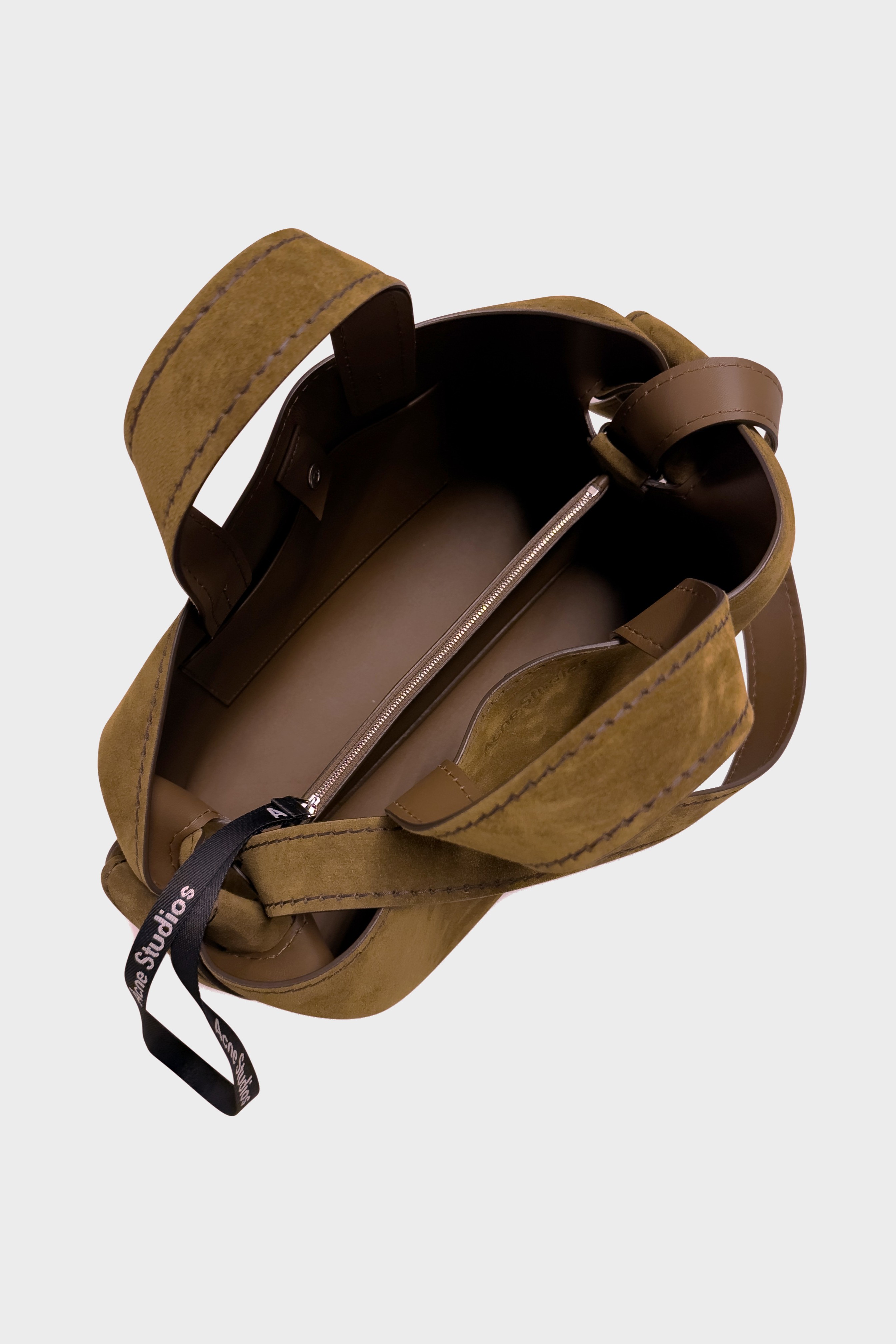 ACNE STUDIOS Musubi Tote Bag in Suede Cognac Brown