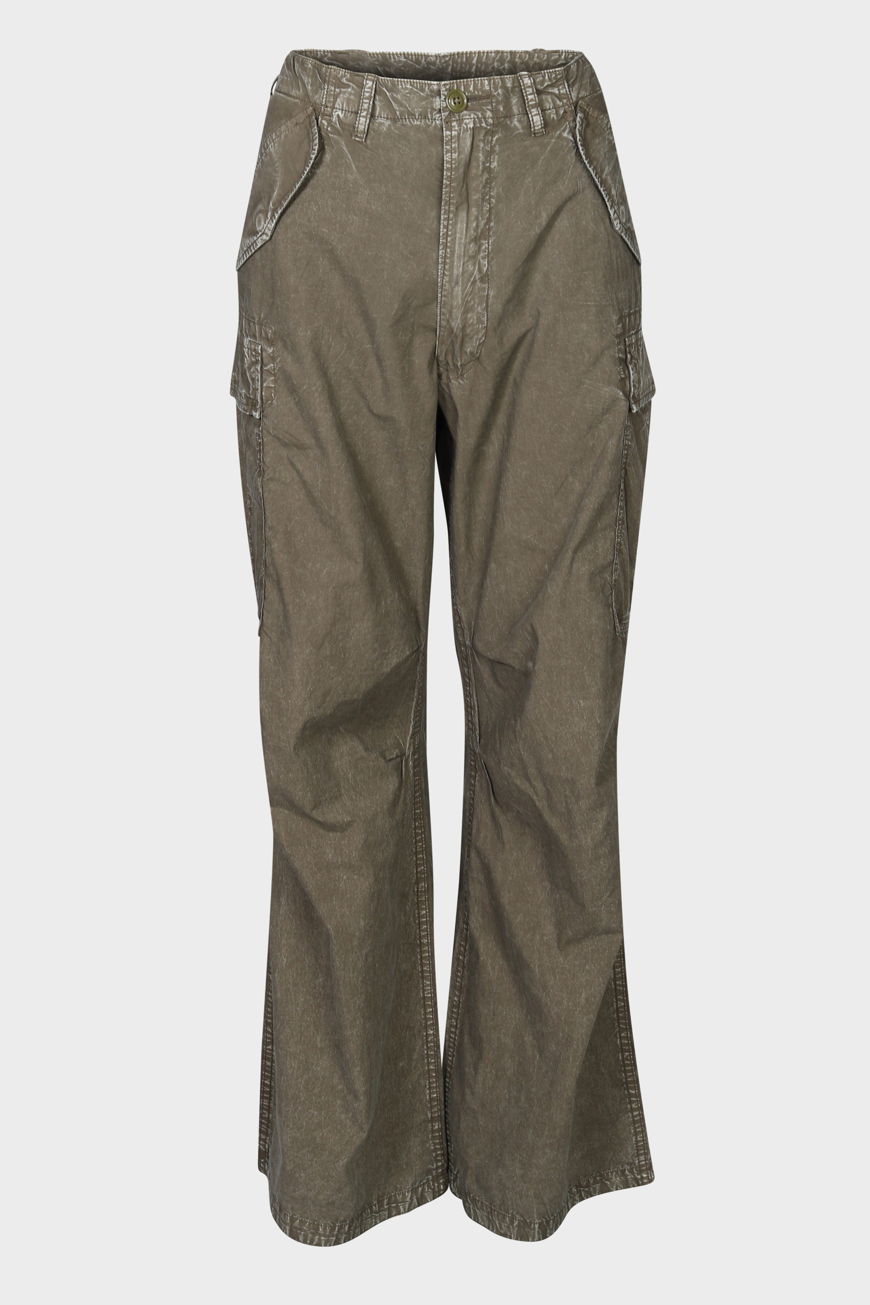 R13 Wide Leg Cargo Pant in Washed Olive 28
