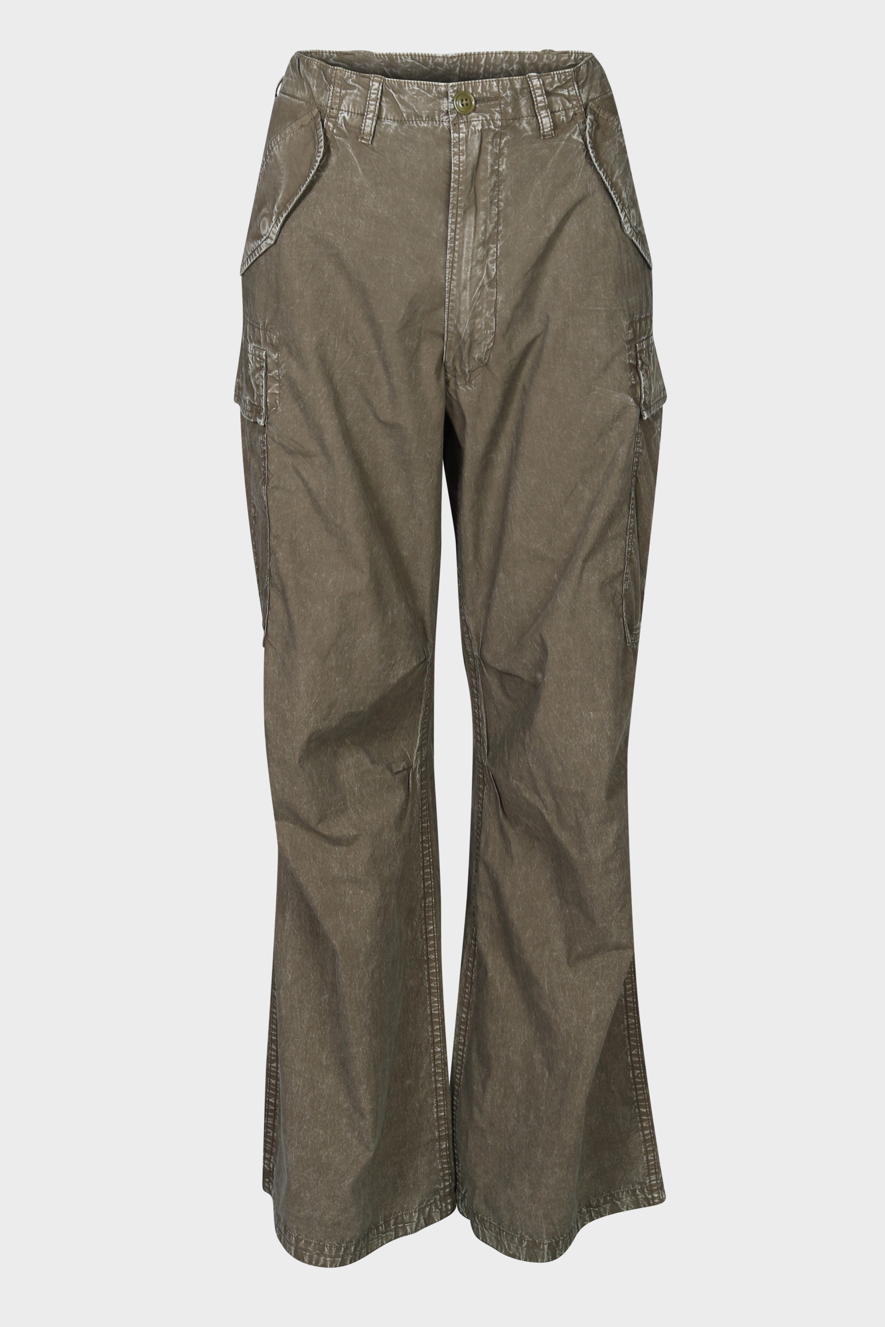 R13 Wide Leg Cargo Pant in Washed Olive