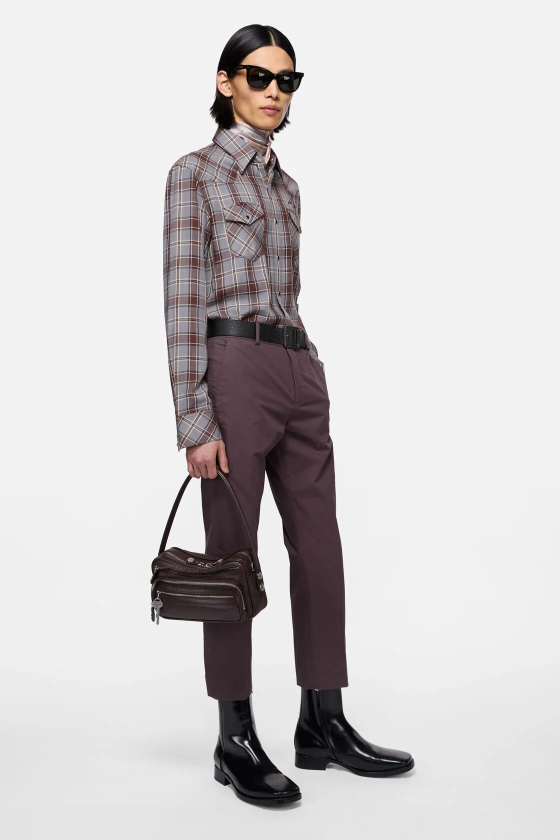 ACNE STUDIOS Camero Party Bag in Chocolate Brown