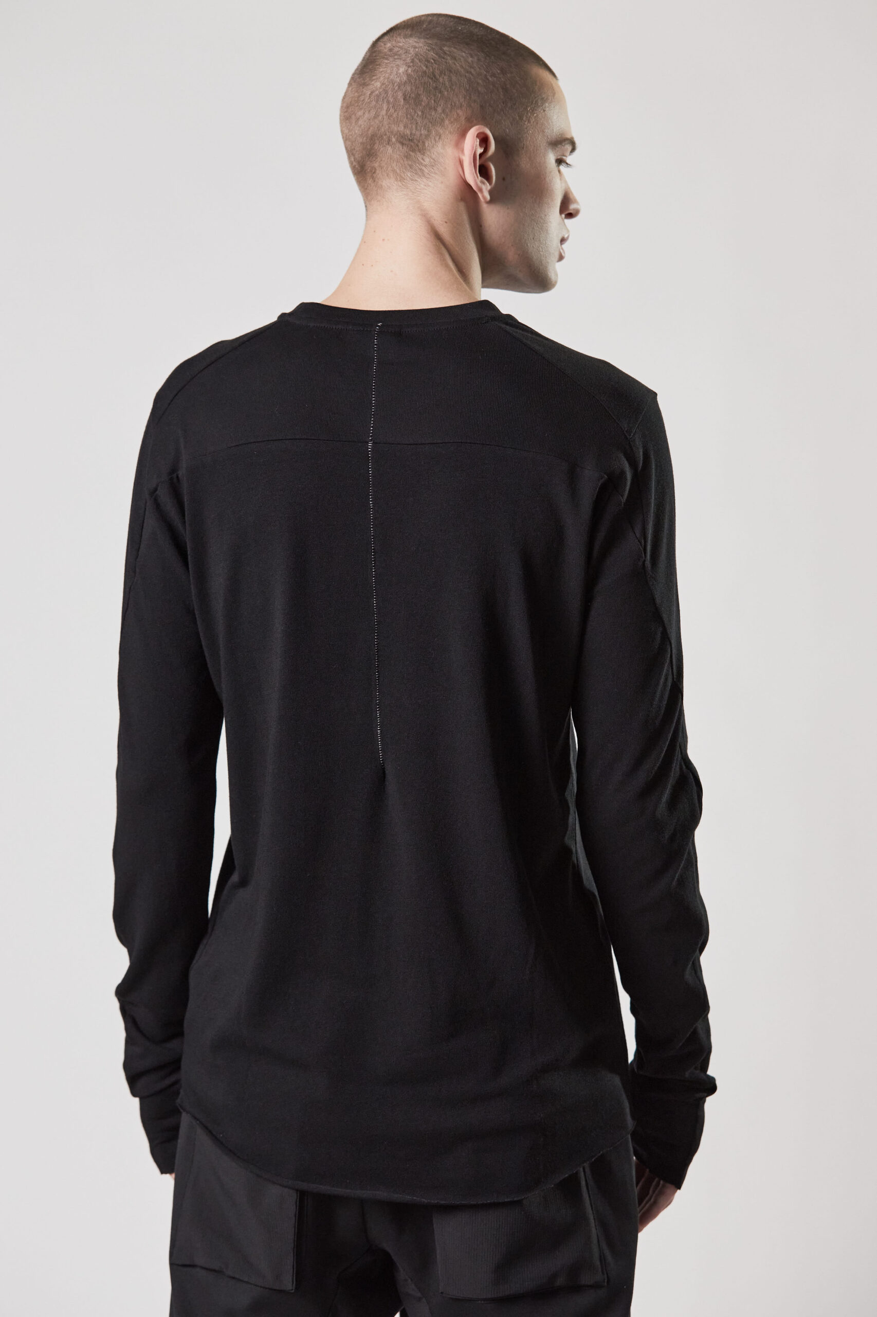 THOM KROM Soft Cotton Stretch Sweatshirt in Black L
