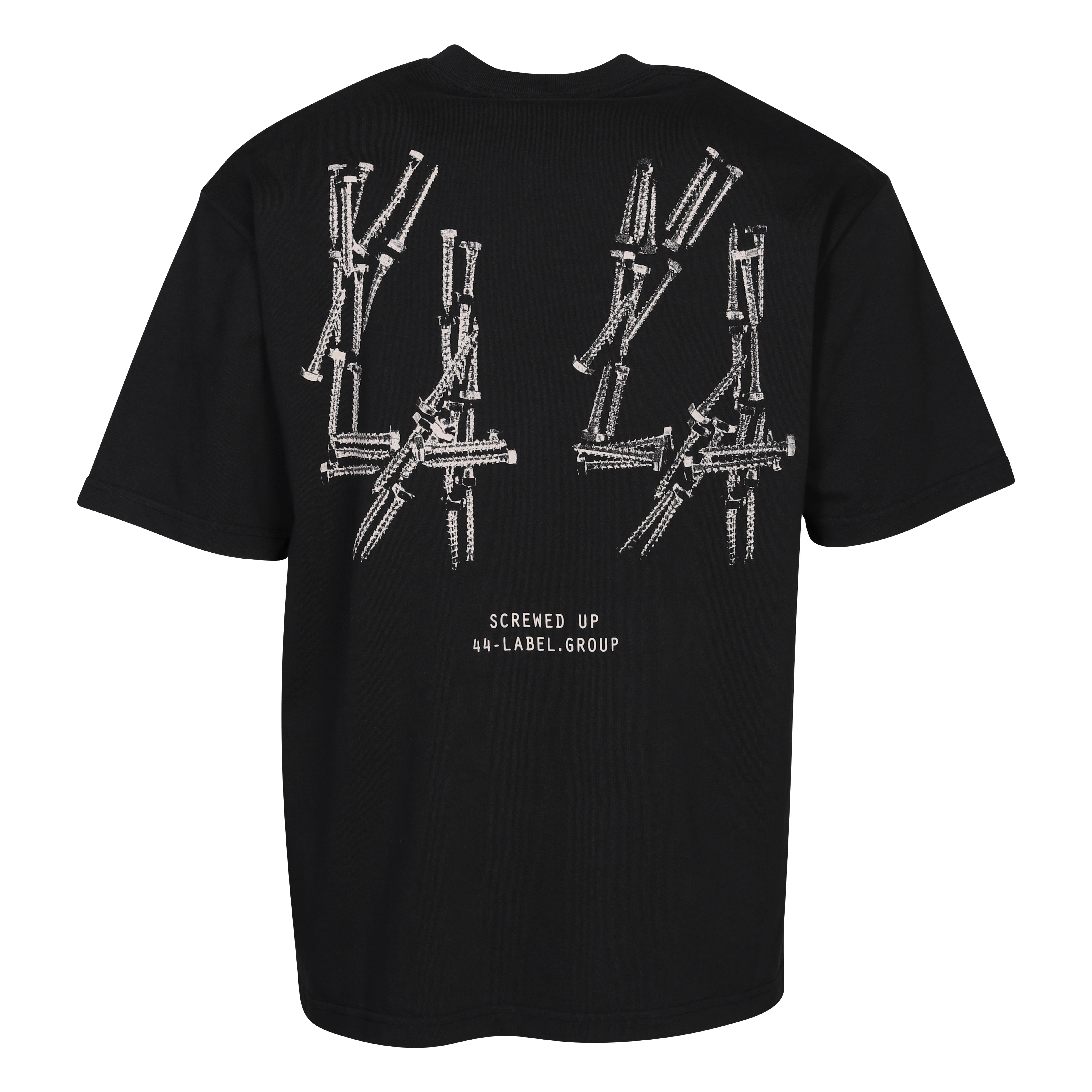 44 Label Group Utility T-Shirt in Black/Sand Backprint