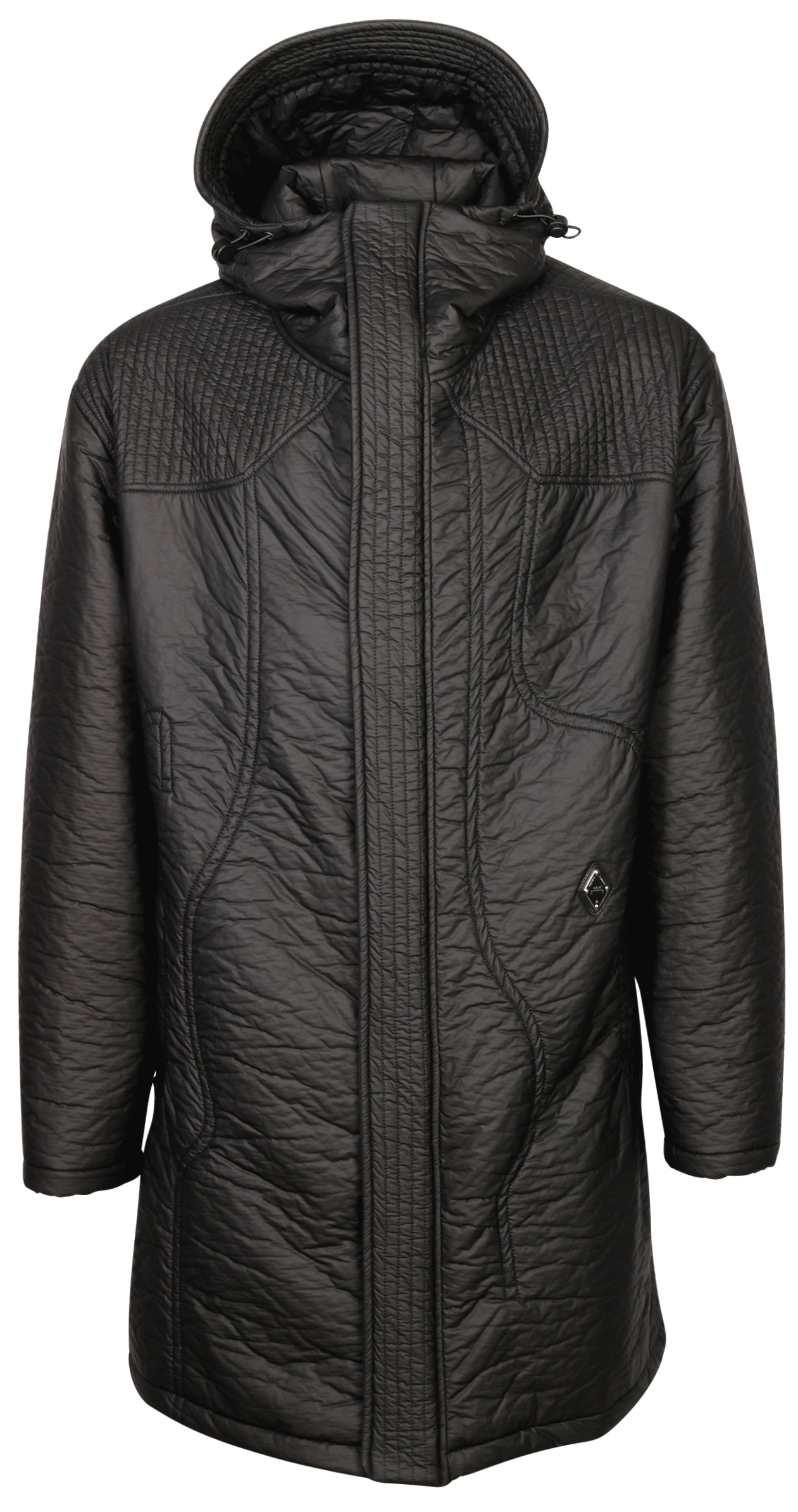A-Cold-Wall Padded Long Jacket With Storm Hood Black