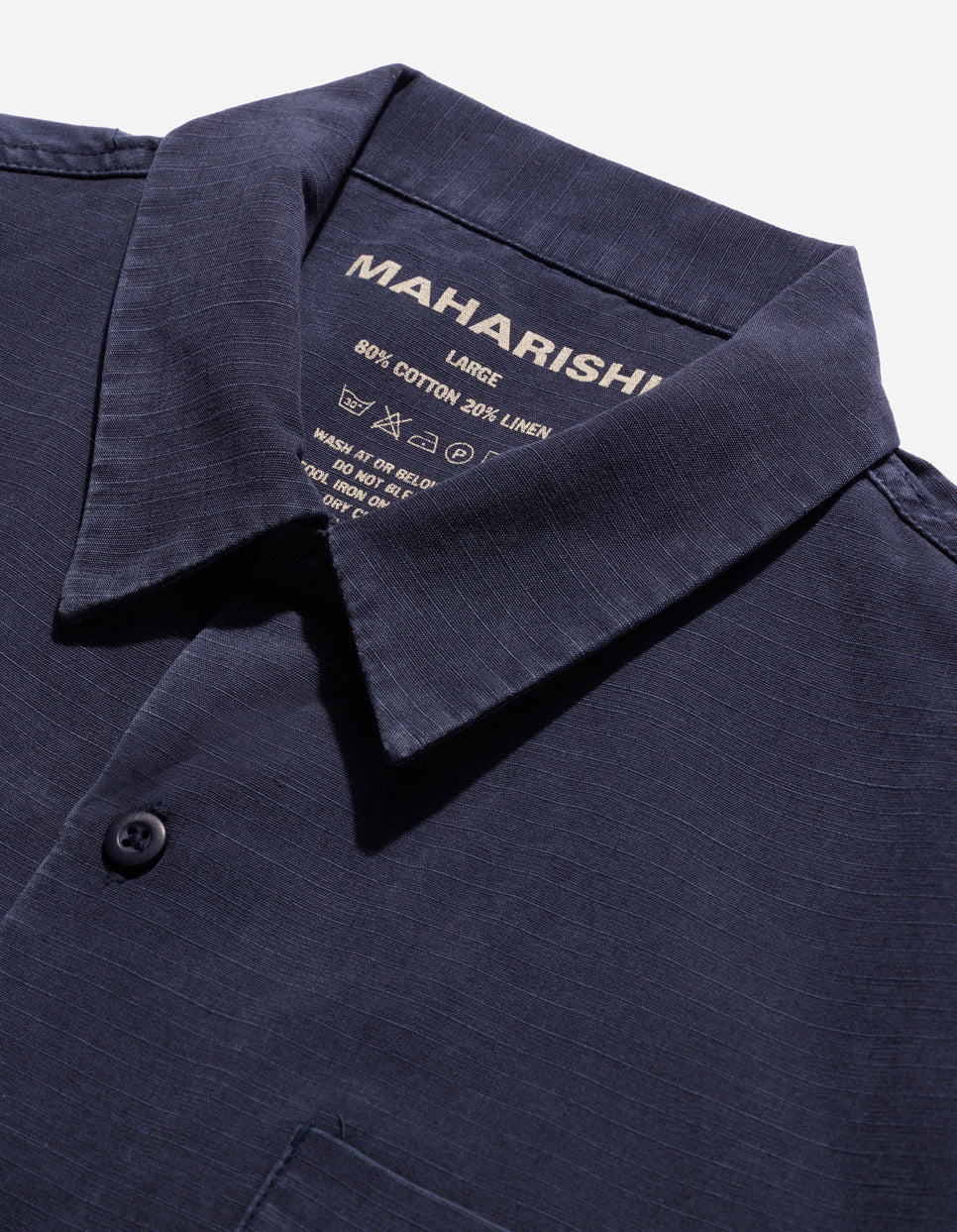 MAHARISHI 4325 Camp Collar Shirt in Navy XXL