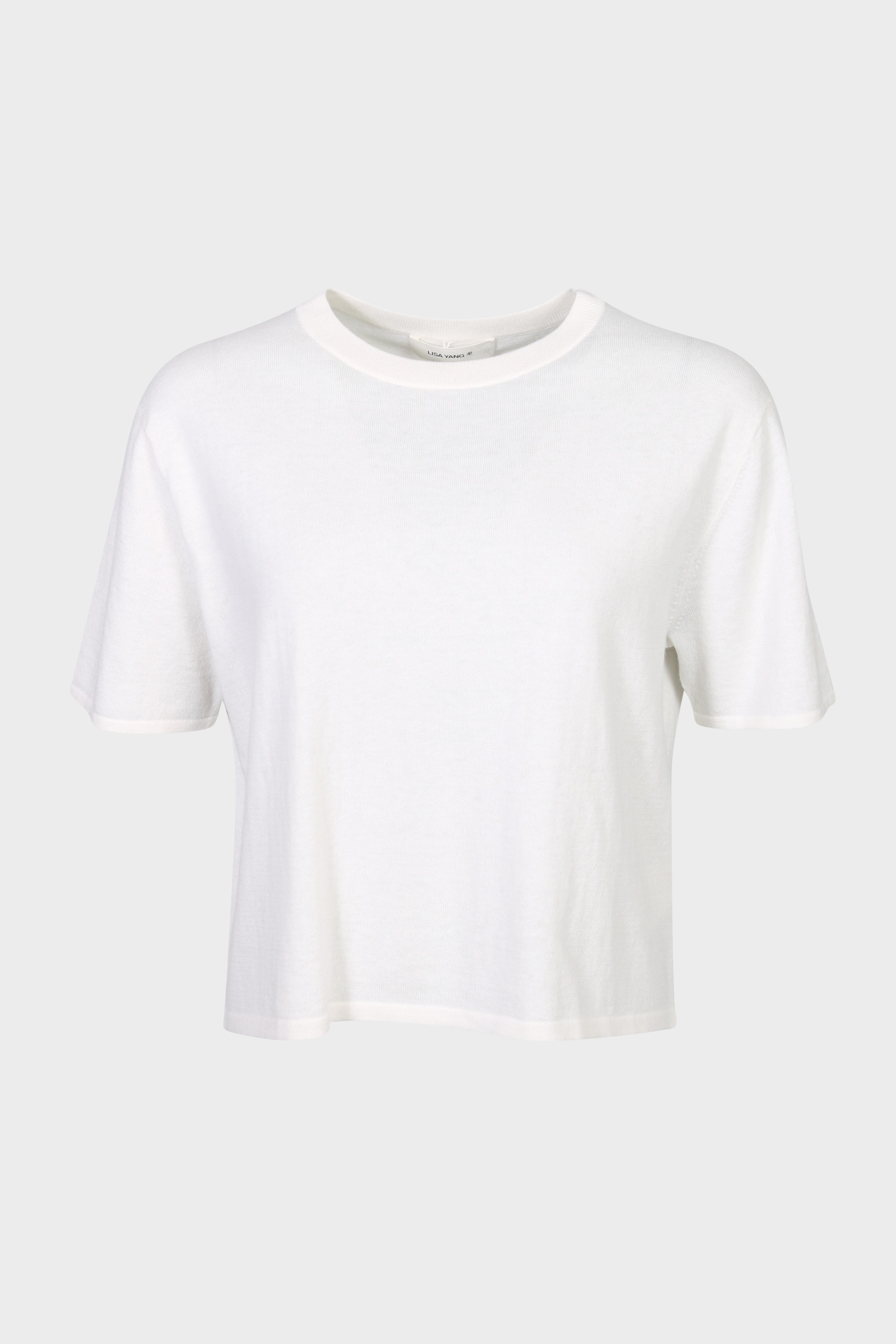 LISA YANG Rubie Cotton Cashmere T-Shirt in Off White LISA YANG Rubie Cotton Cashmere T-Shirt in Off White