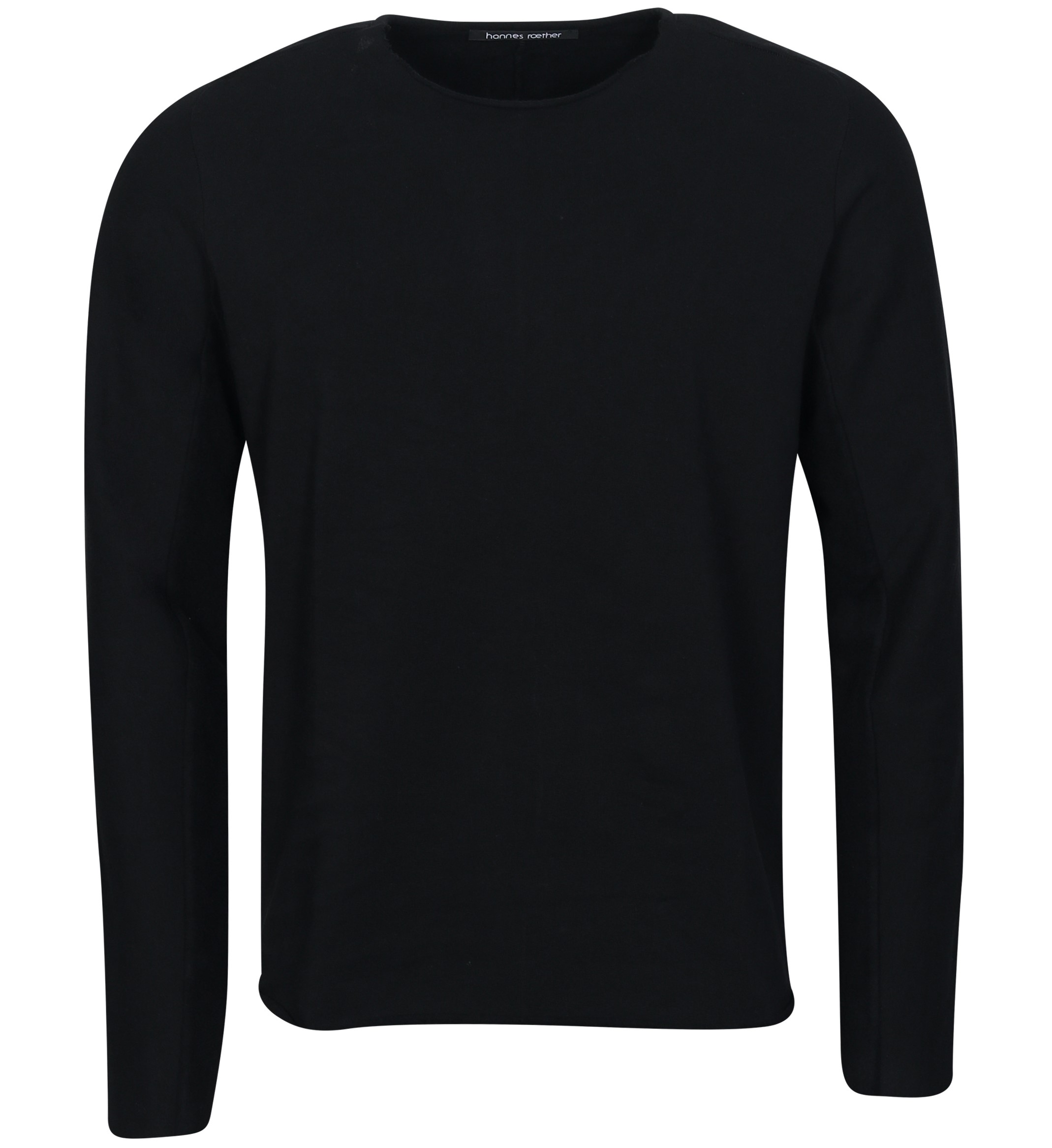 HANNES ROETHER Soft Cotton Sweatshirt in Black S