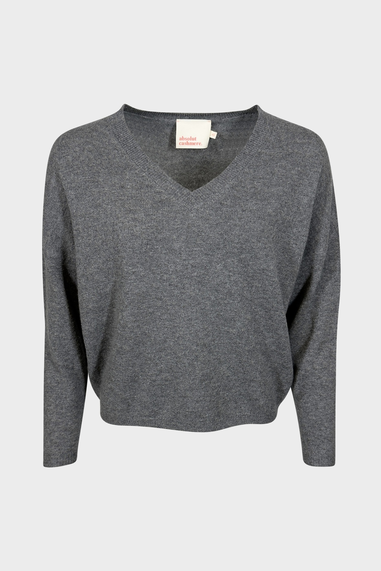 ABSOLUT CASHMERE V-Neck Sweater in Dark Heather Grey