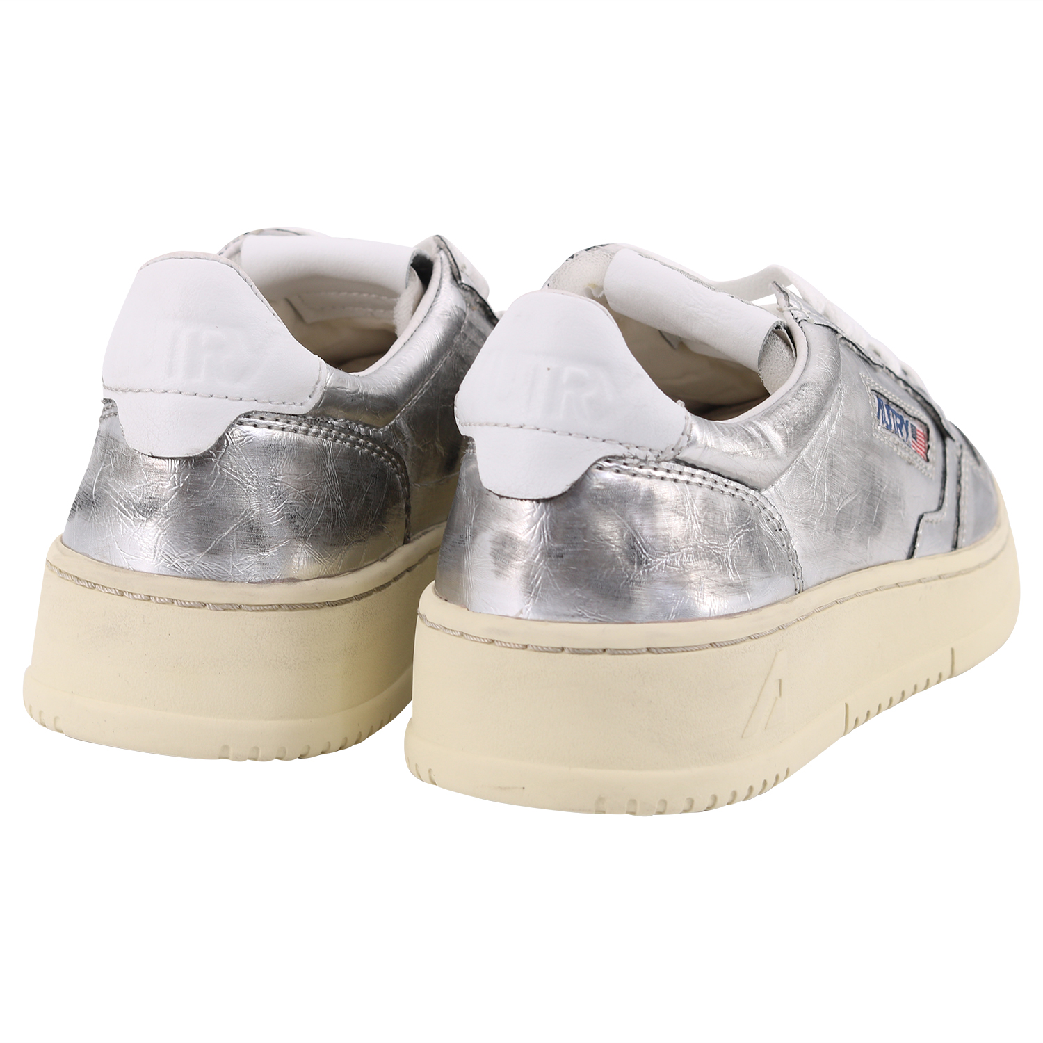 Autry Action Shoes Laminated Silver Leather 37